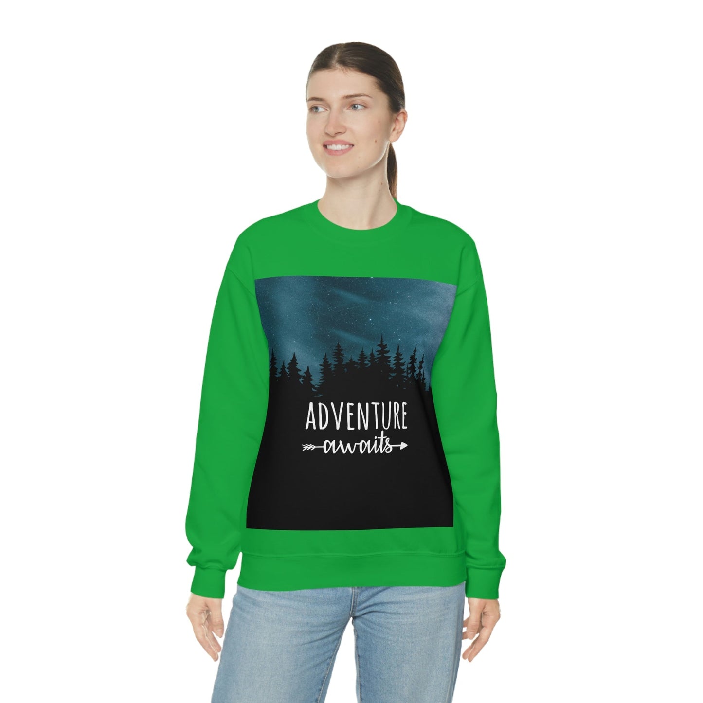 Adventure Awaits Art Vacation Landscape Explore Unisex Heavy Blend™ Crewneck Sweatshirt Ichaku [Perfect Gifts Selection]