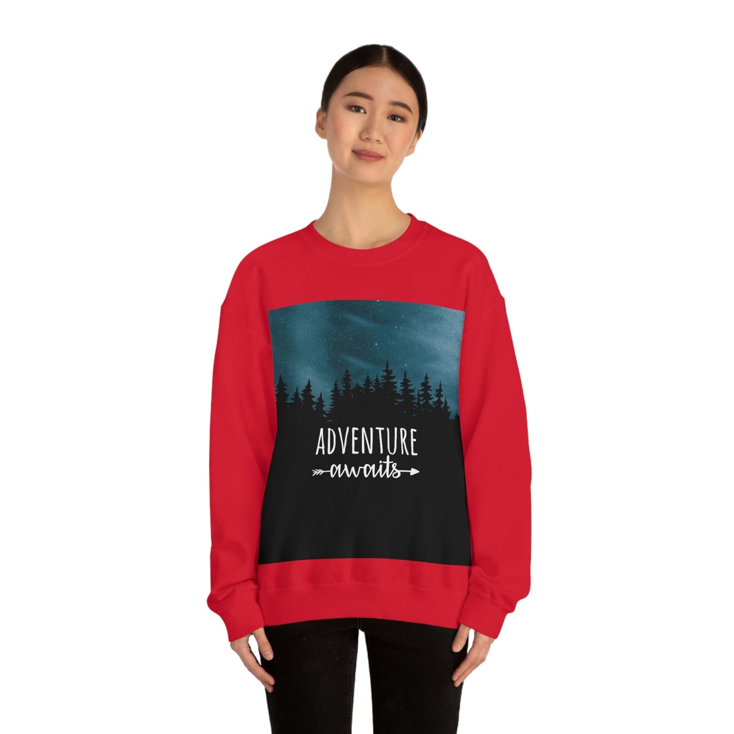 Adventure Awaits Art Vacation Landscape Explore Unisex Heavy Blend™ Crewneck Sweatshirt Ichaku [Perfect Gifts Selection]