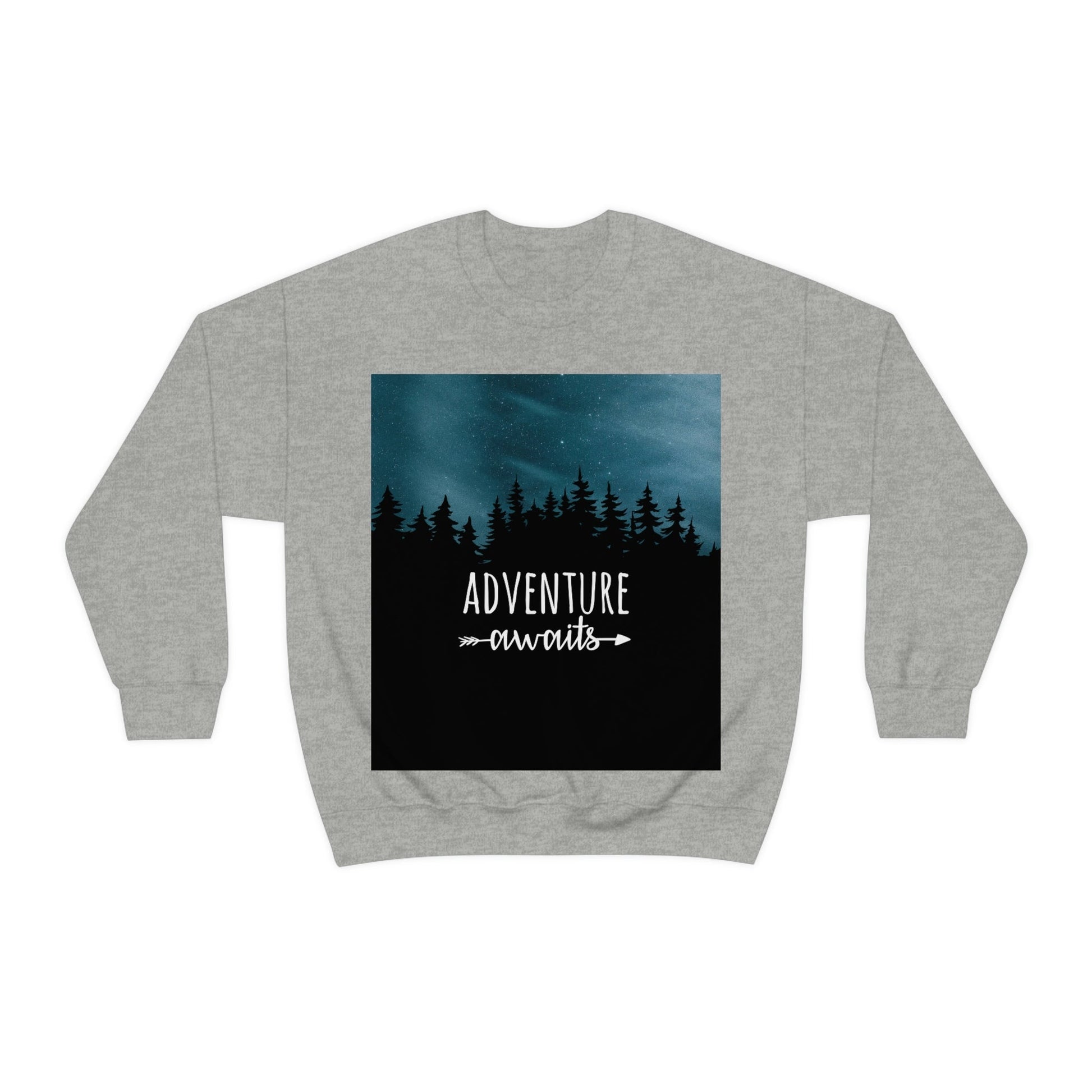 Adventure Awaits Art Vacation Landscape Explore Unisex Heavy Blend™ Crewneck Sweatshirt Ichaku [Perfect Gifts Selection]