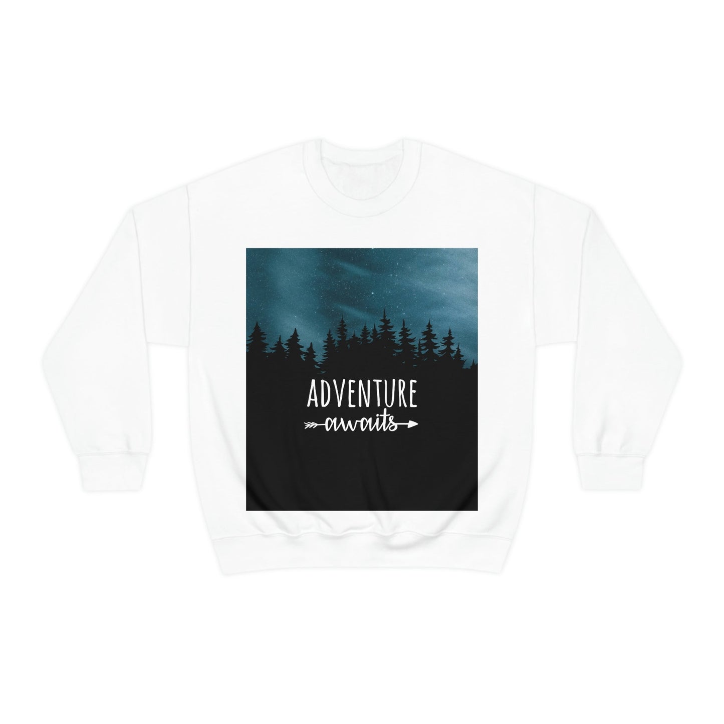 Adventure Awaits Art Vacation Landscape Explore Unisex Heavy Blend™ Crewneck Sweatshirt Ichaku [Perfect Gifts Selection]