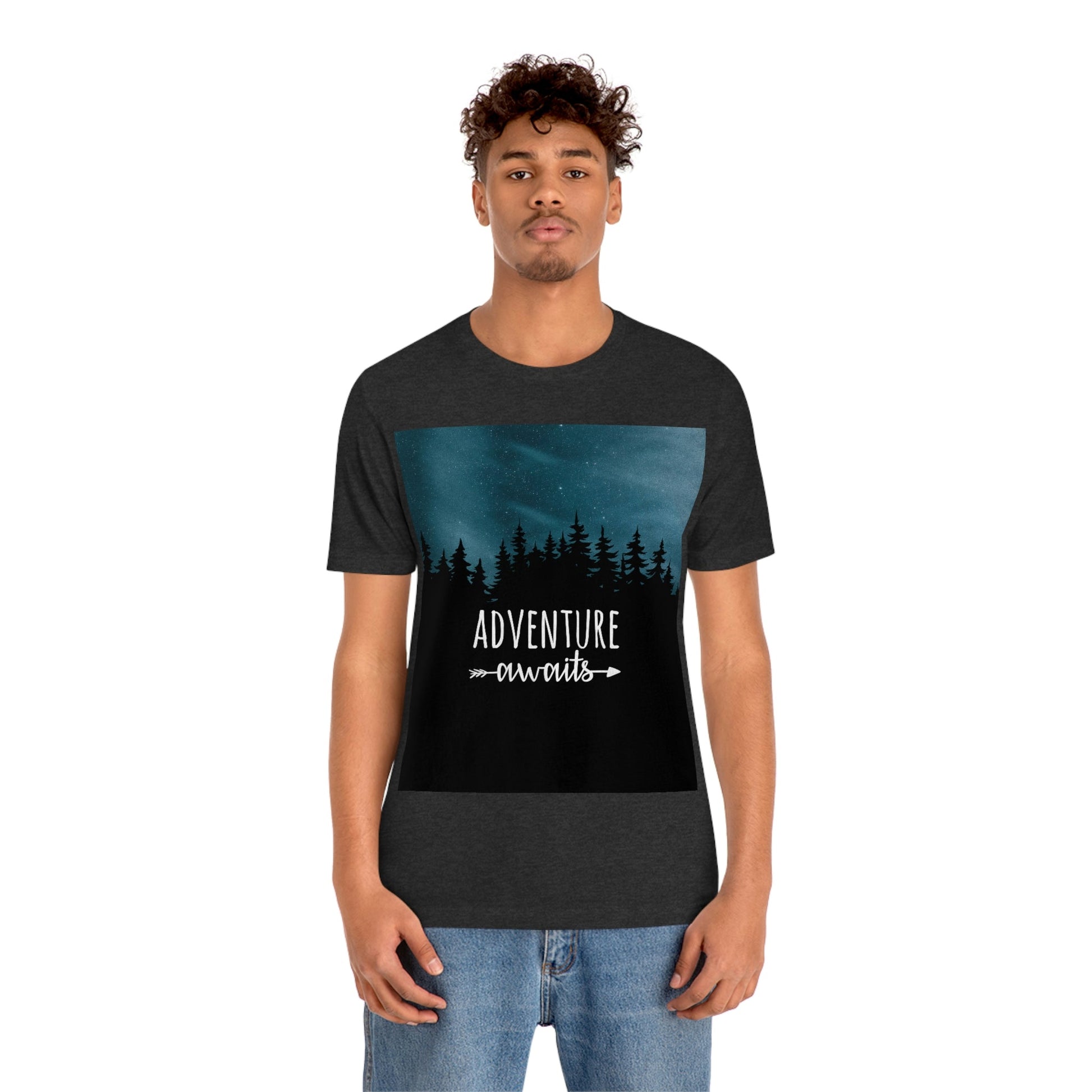 Adventure Awaits Art Vacation Landscape Explore Unisex Jersey Short Sleeve T-Shirt Ichaku [Perfect Gifts Selection]