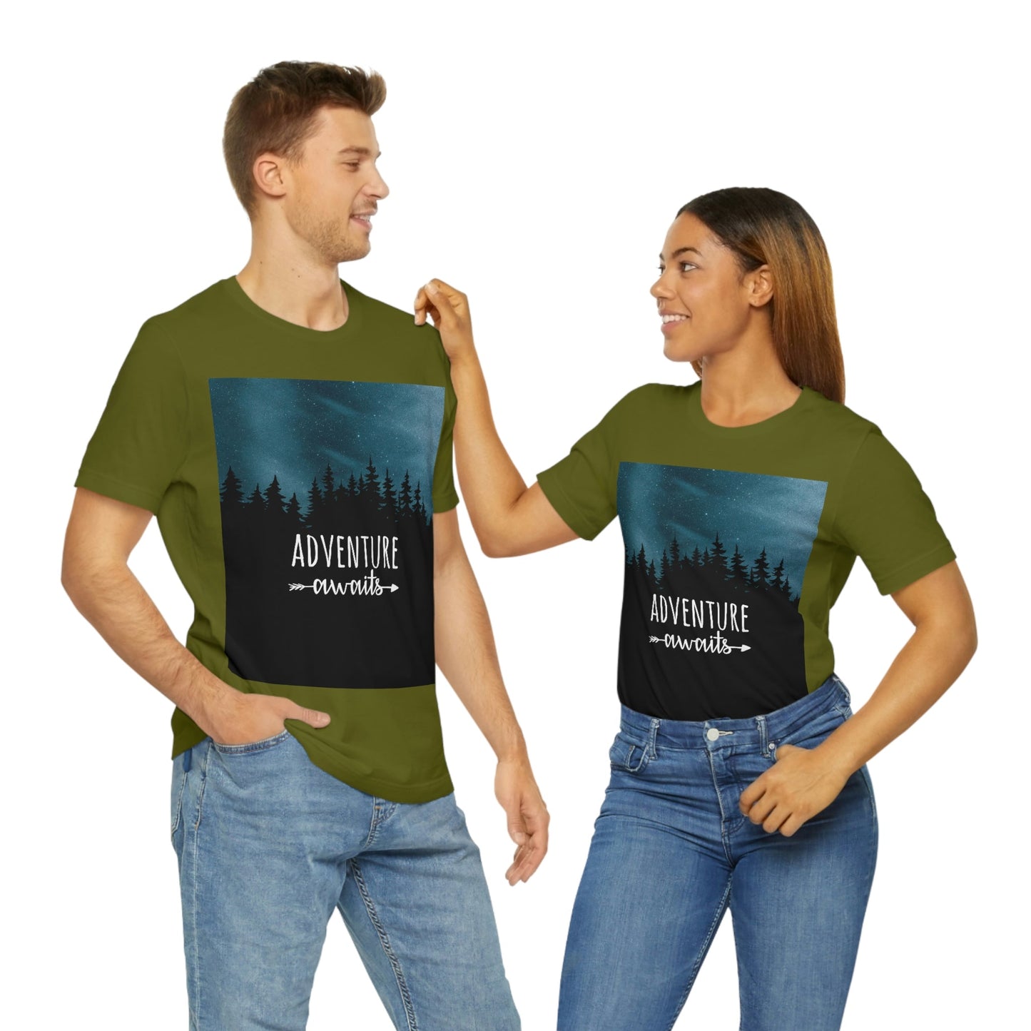 Adventure Awaits Art Vacation Landscape Explore Unisex Jersey Short Sleeve T-Shirt Ichaku [Perfect Gifts Selection]