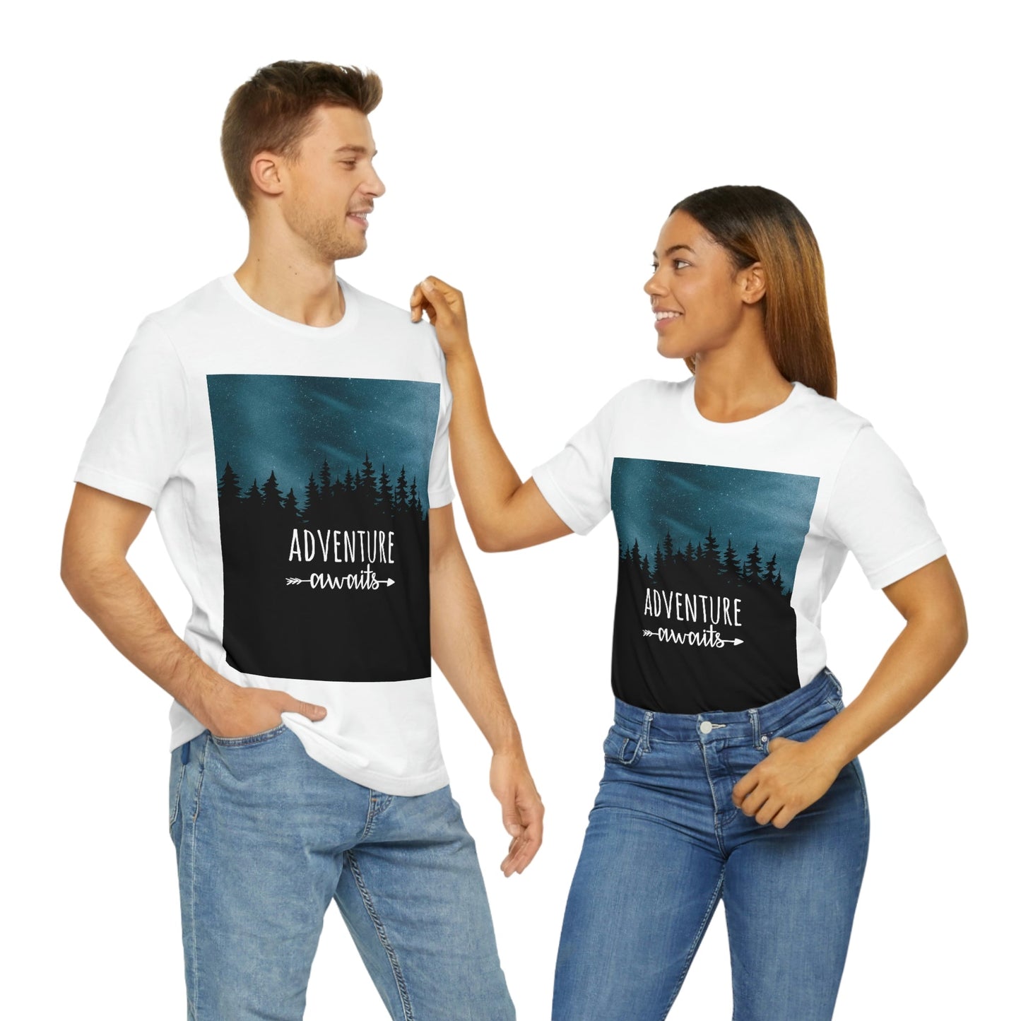 Adventure Awaits Art Vacation Landscape Explore Unisex Jersey Short Sleeve T-Shirt Ichaku [Perfect Gifts Selection]