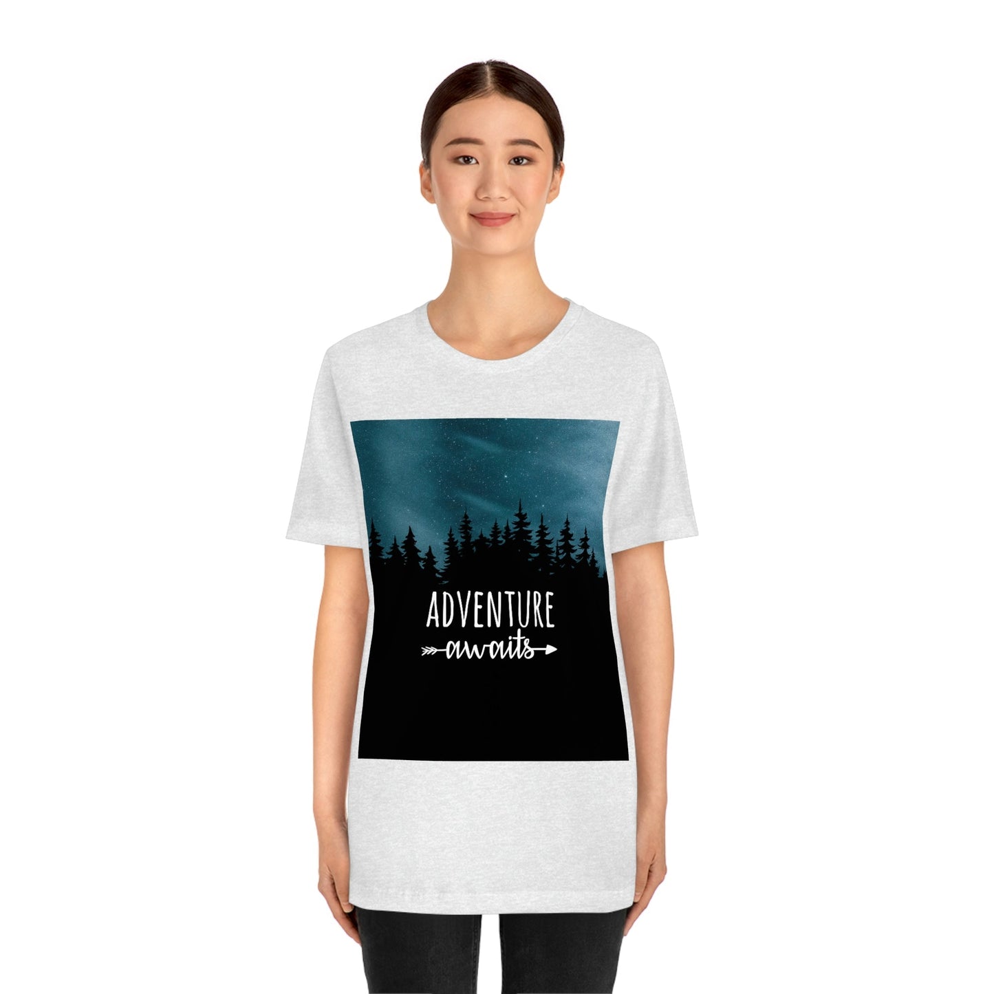 Adventure Awaits Art Vacation Landscape Explore Unisex Jersey Short Sleeve T-Shirt Ichaku [Perfect Gifts Selection]