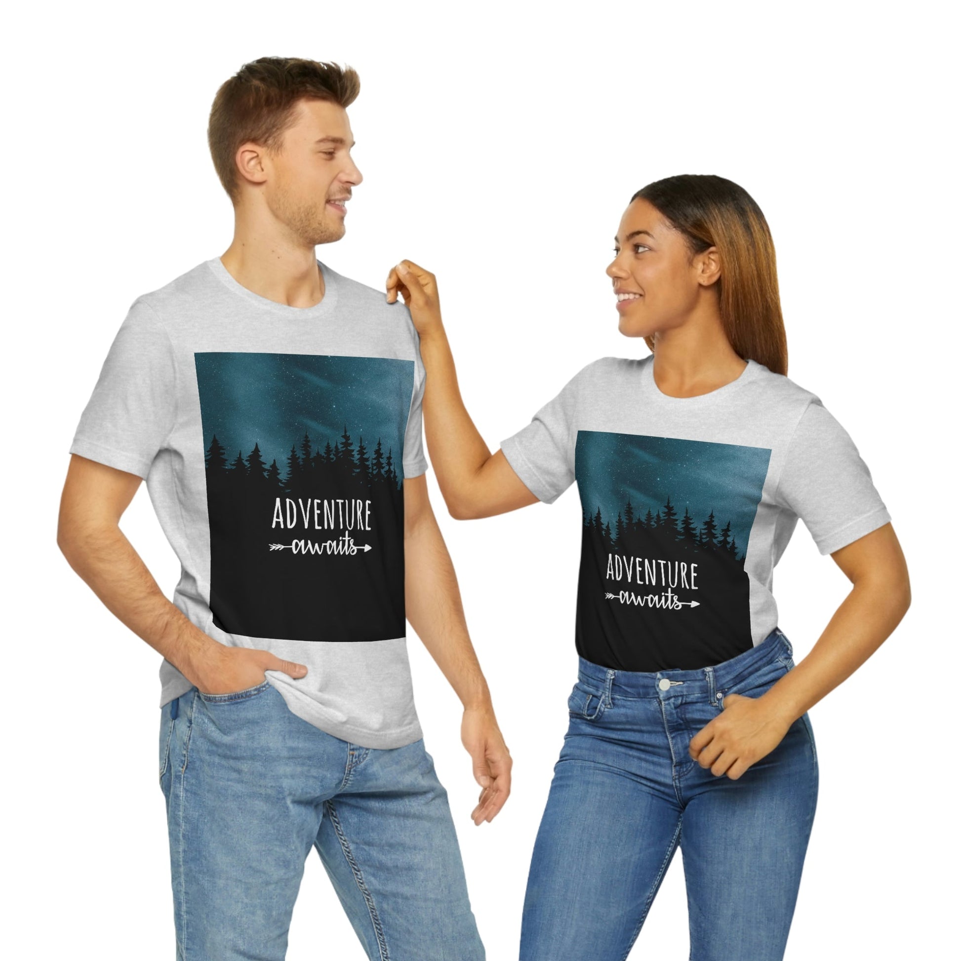 Adventure Awaits Art Vacation Landscape Explore Unisex Jersey Short Sleeve T-Shirt Ichaku [Perfect Gifts Selection]