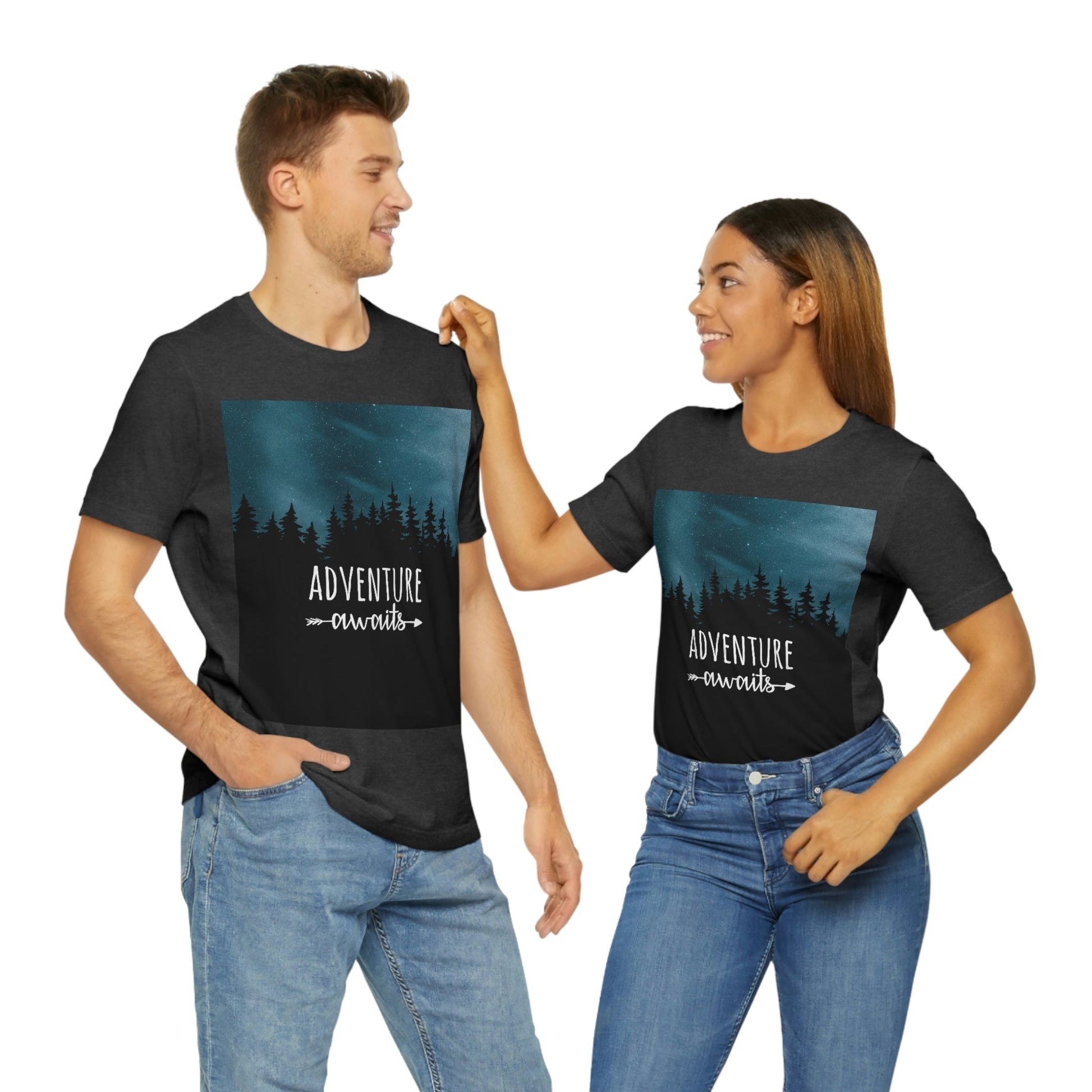 Adventure Awaits Art Vacation Landscape Explore Unisex Jersey Short Sleeve T-Shirt Ichaku [Perfect Gifts Selection]