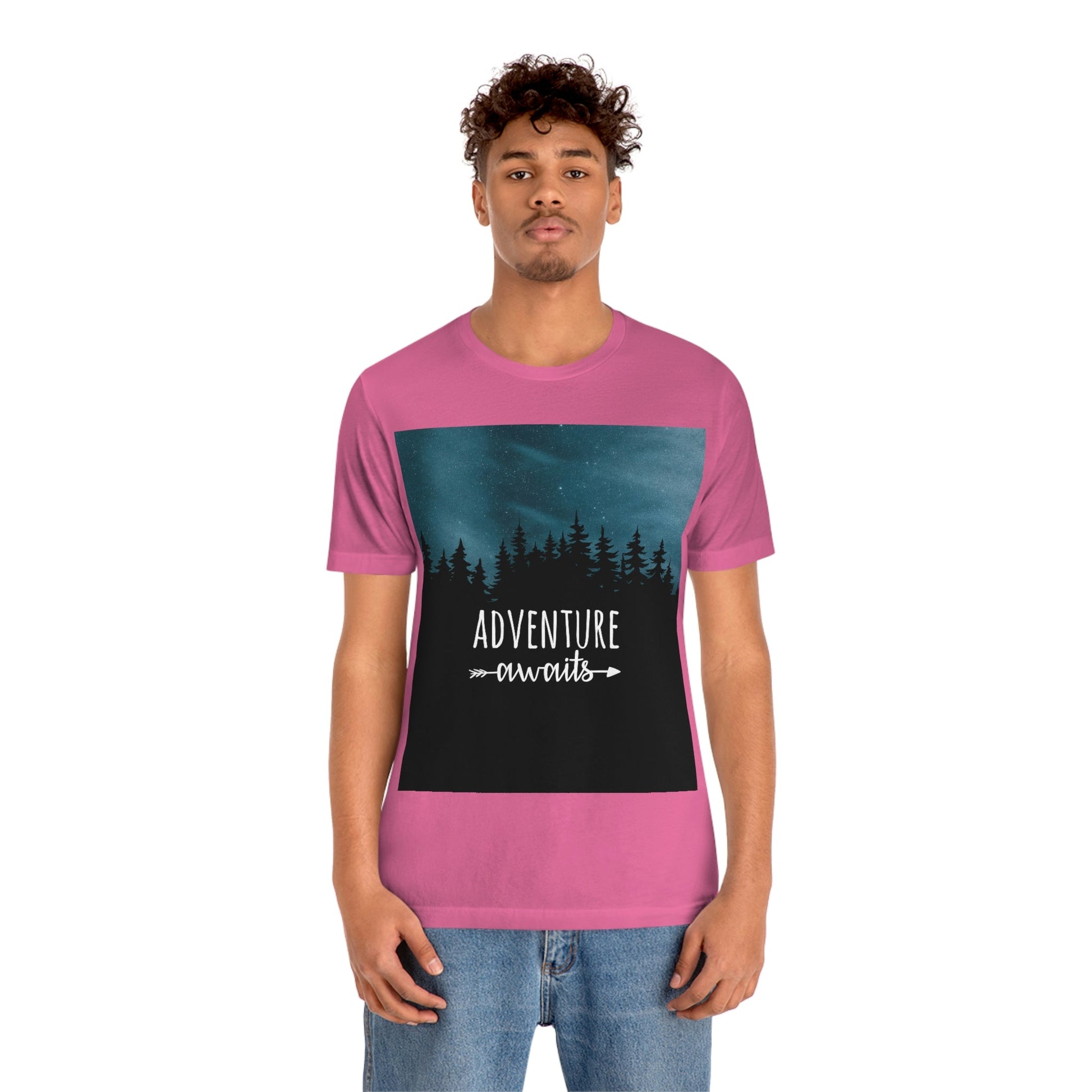 Adventure Awaits Art Vacation Landscape Explore Unisex Jersey Short Sleeve T-Shirt Ichaku [Perfect Gifts Selection]