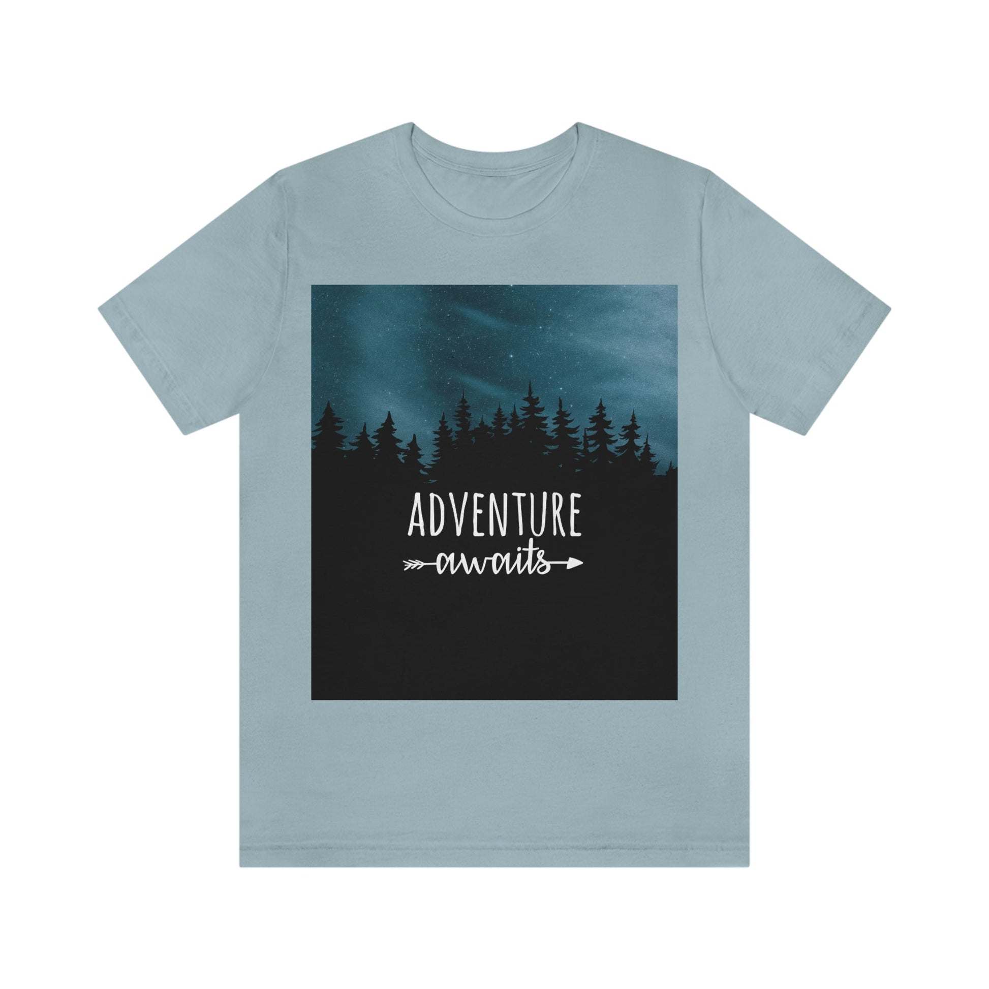 Adventure Awaits Art Vacation Landscape Explore Unisex Jersey Short Sleeve T-Shirt Ichaku [Perfect Gifts Selection]