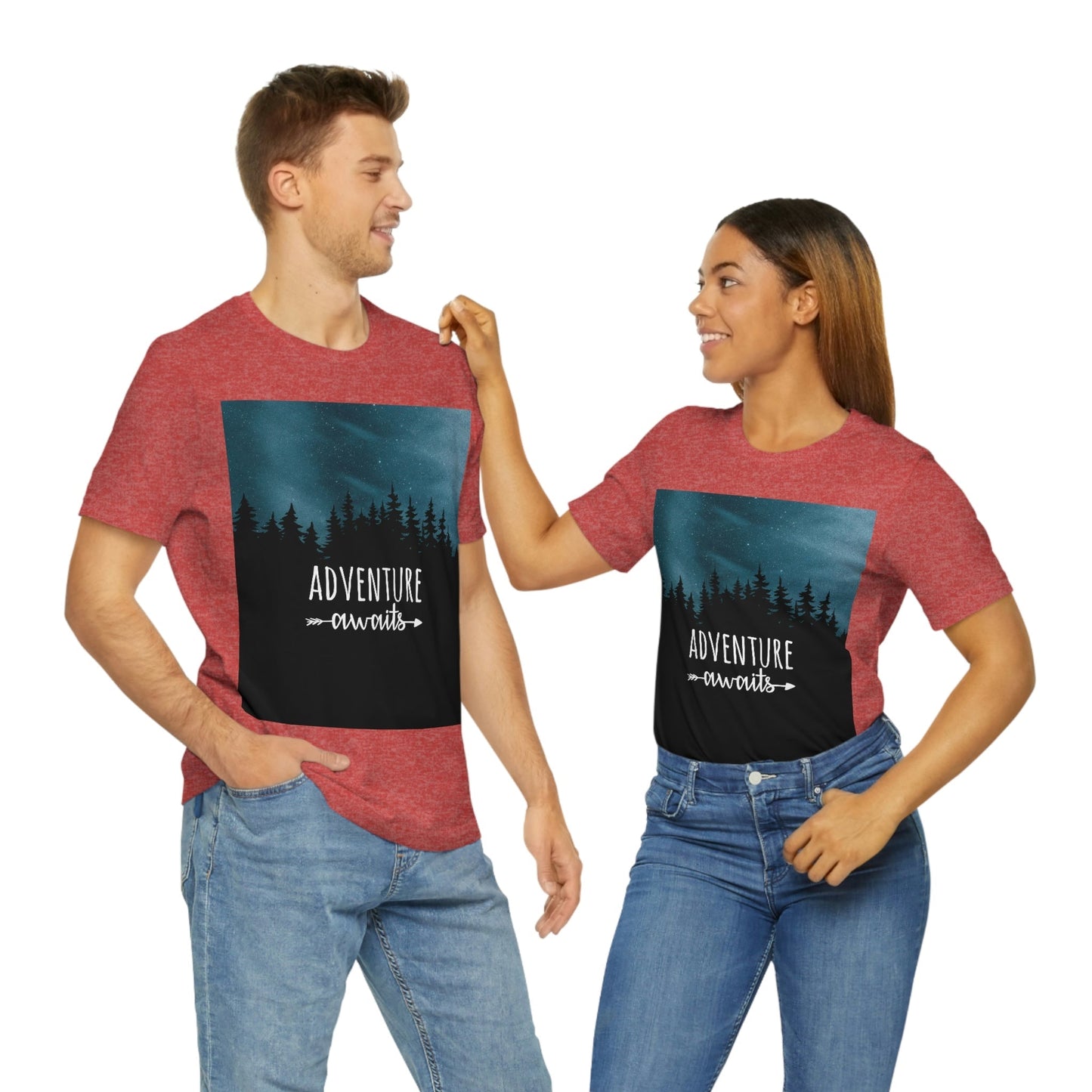 Adventure Awaits Art Vacation Landscape Explore Unisex Jersey Short Sleeve T-Shirt Ichaku [Perfect Gifts Selection]