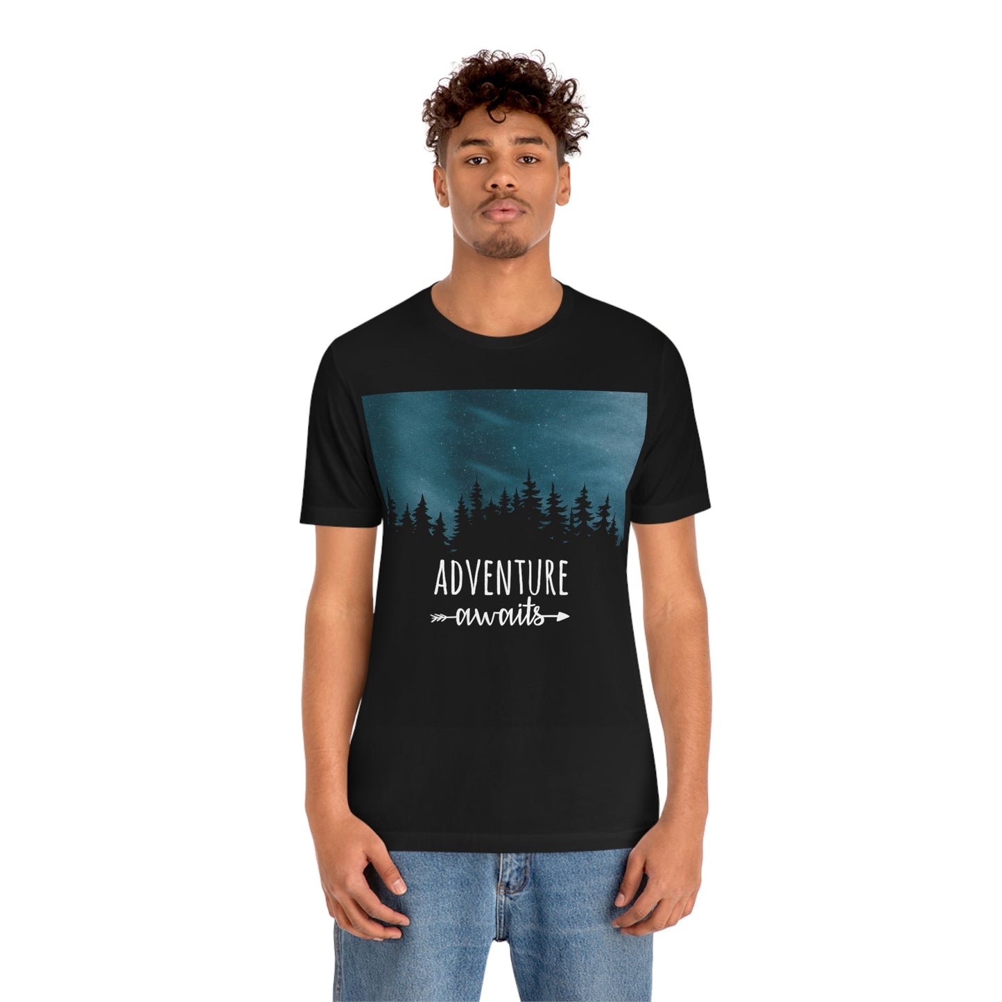 Adventure Awaits Art Vacation Landscape Explore Unisex Jersey Short Sleeve T-Shirt Ichaku [Perfect Gifts Selection]