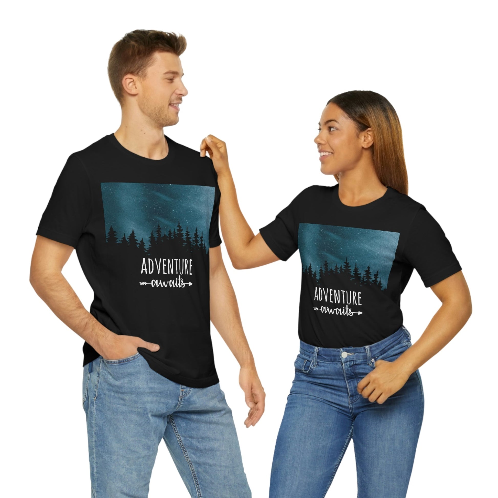 Adventure Awaits Art Vacation Landscape Explore Unisex Jersey Short Sleeve T-Shirt Ichaku [Perfect Gifts Selection]