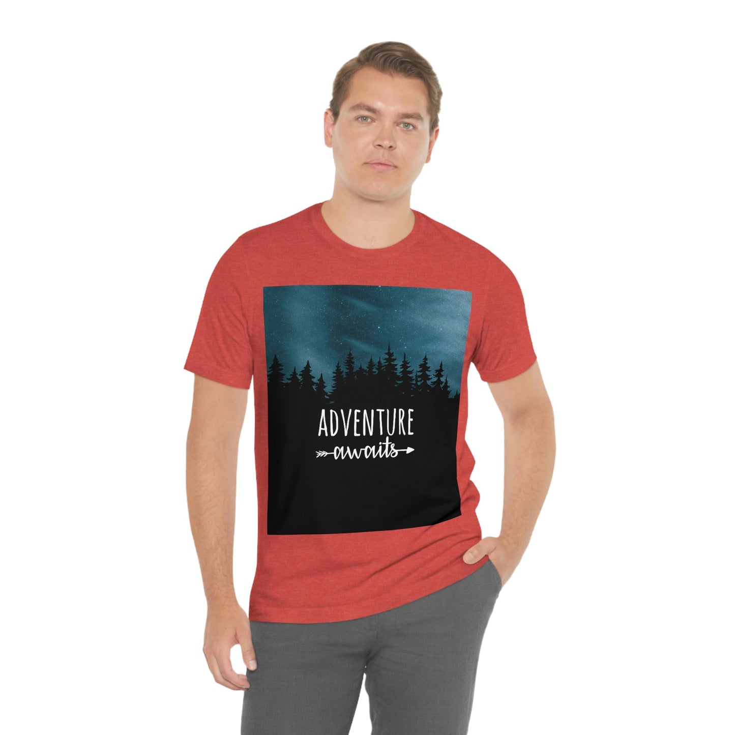 Adventure Awaits Art Vacation Landscape Explore Unisex Jersey Short Sleeve T-Shirt Ichaku [Perfect Gifts Selection]