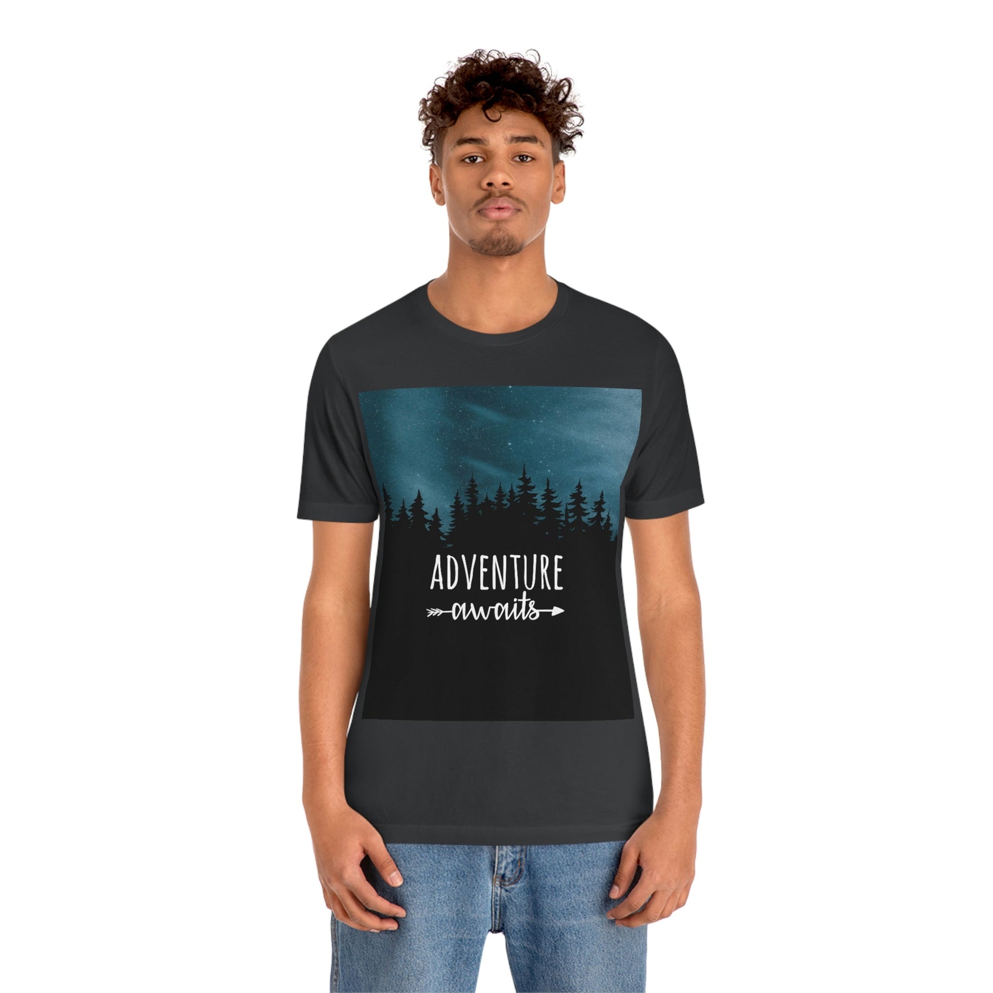 Adventure Awaits Art Vacation Landscape Explore Unisex Jersey Short Sleeve T-Shirt Ichaku [Perfect Gifts Selection]