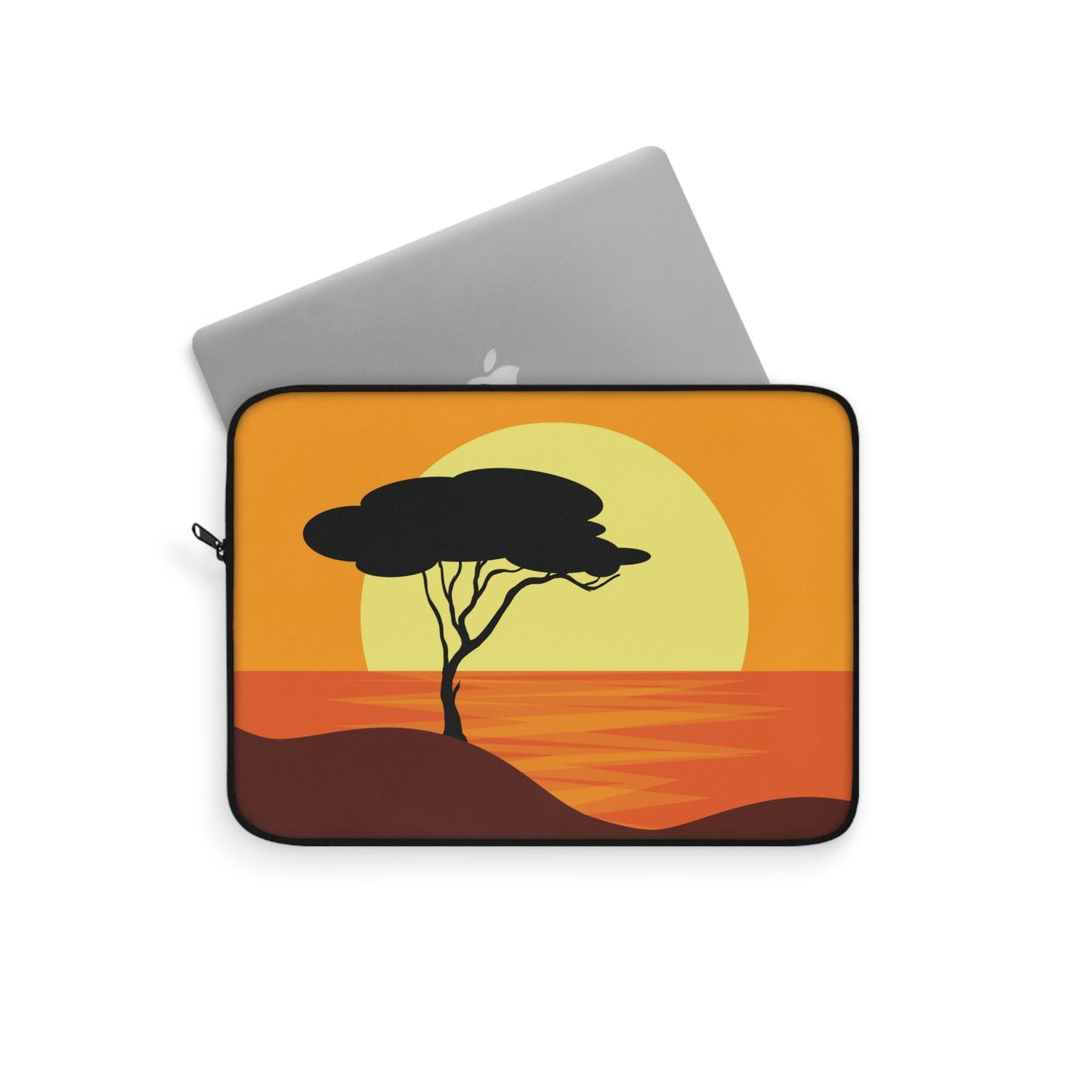 Africa Savanna Sunset Minimal Art Landscape View Laptop Sleeve Ichaku [Perfect Gifts Selection]