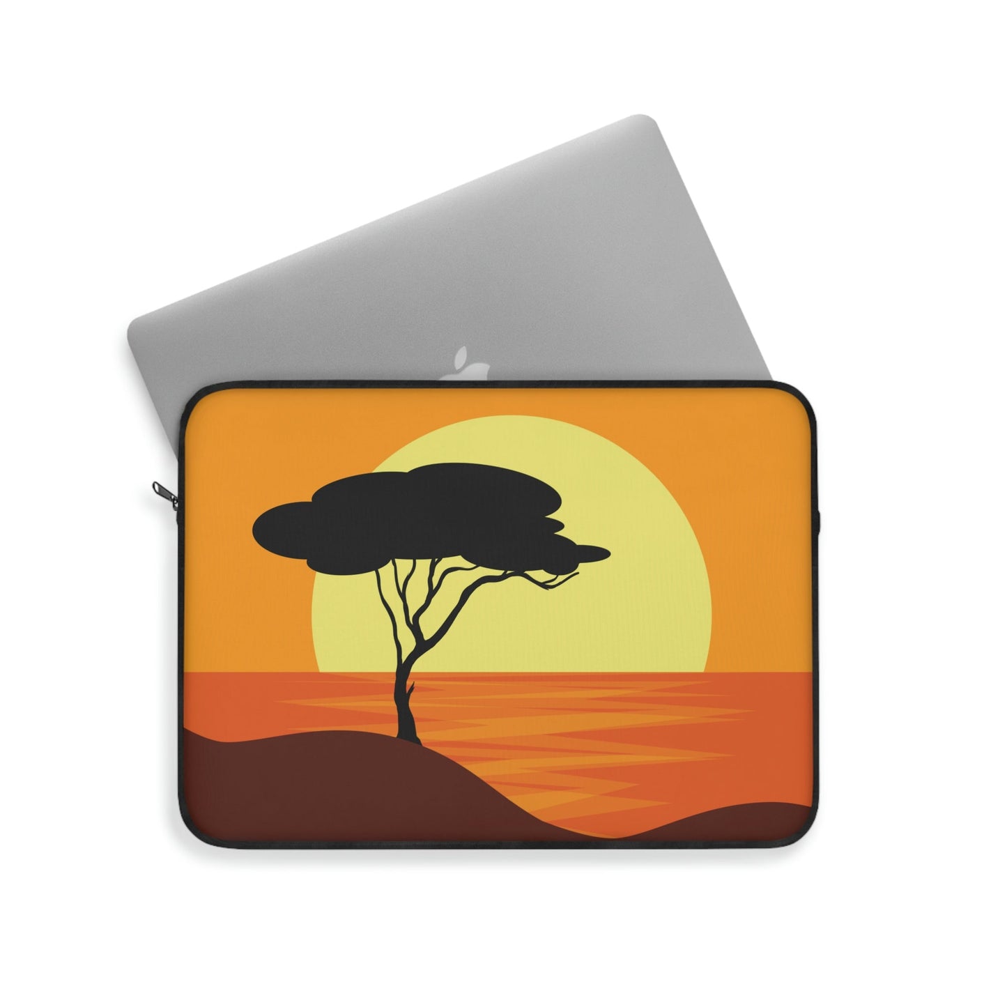 Africa Savanna Sunset Minimal Art Landscape View Laptop Sleeve Ichaku [Perfect Gifts Selection]