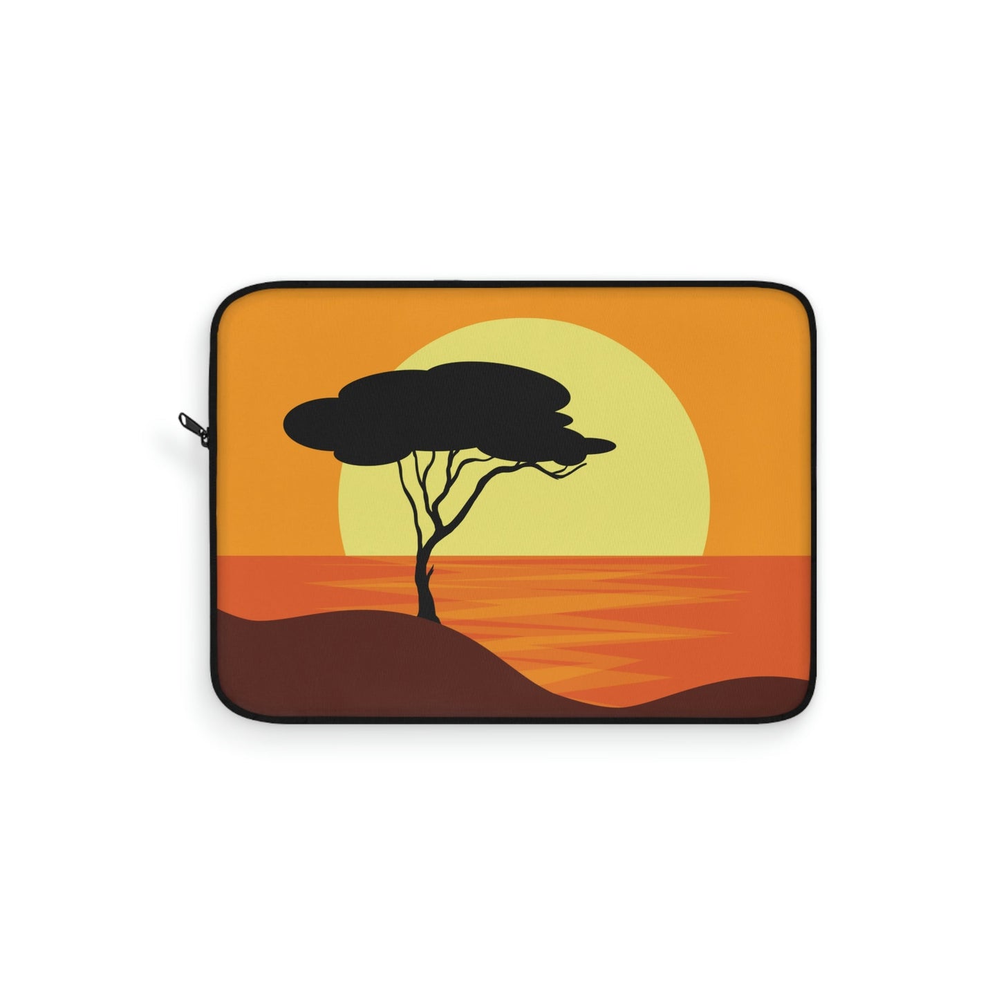 Africa Savanna Sunset Minimal Art Landscape View Laptop Sleeve Ichaku [Perfect Gifts Selection]