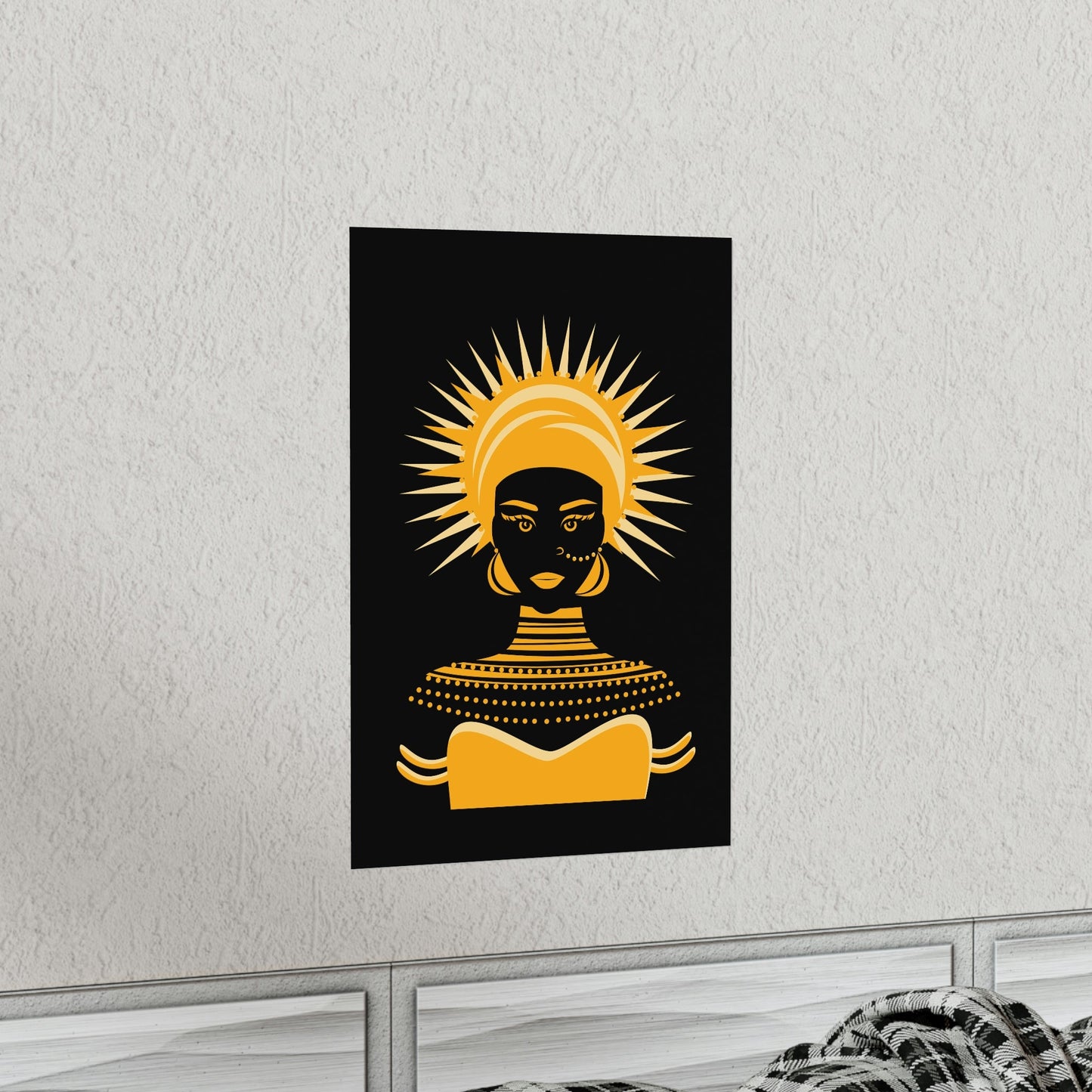 African Traditional Women Gold Portrait Art Premium Matte Vertical Posters Ichaku [Perfect Gifts Selection]