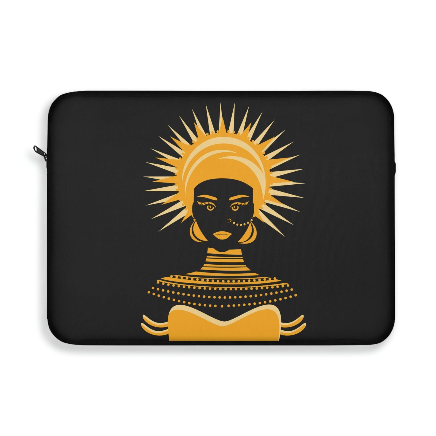 African Traditional Women Gold Portrait Laptop Sleeve Ichaku [Perfect Gifts Selection]