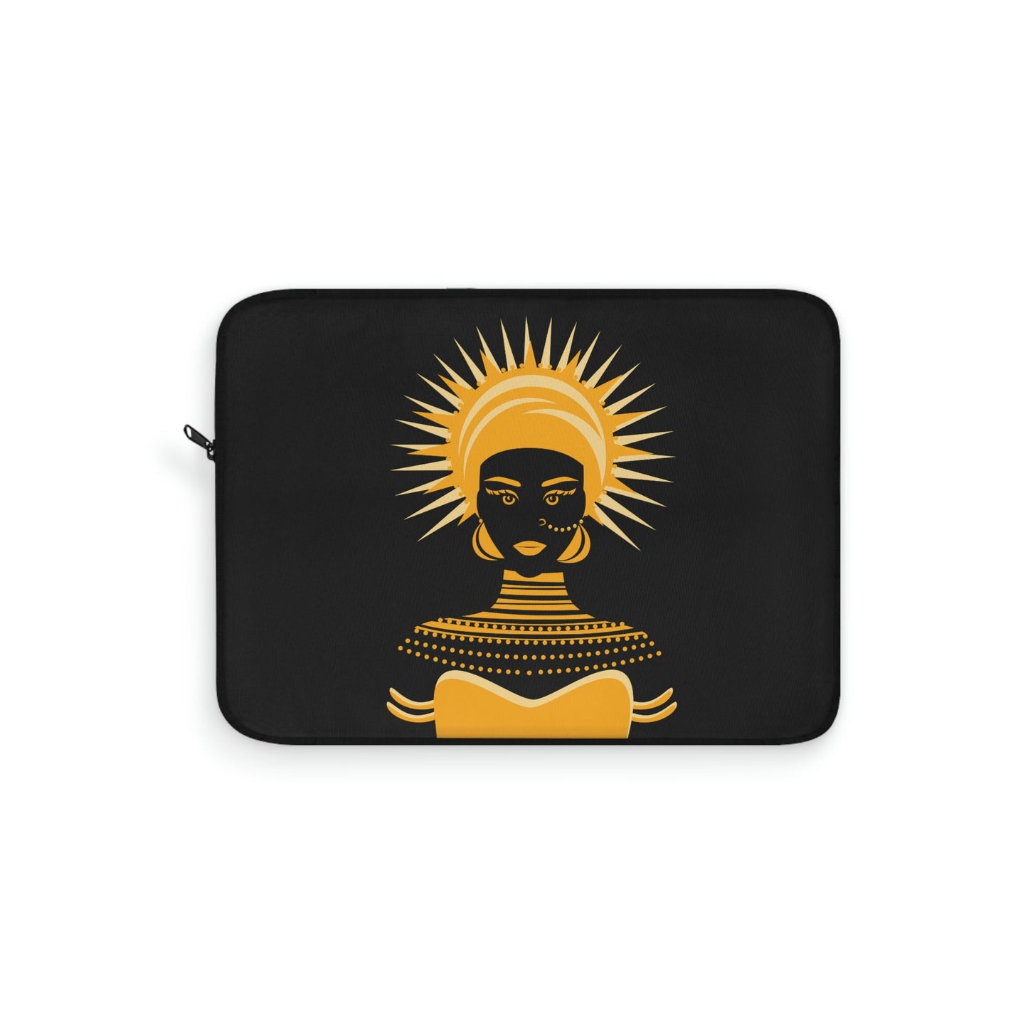 African Traditional Women Gold Portrait Laptop Sleeve Ichaku [Perfect Gifts Selection]