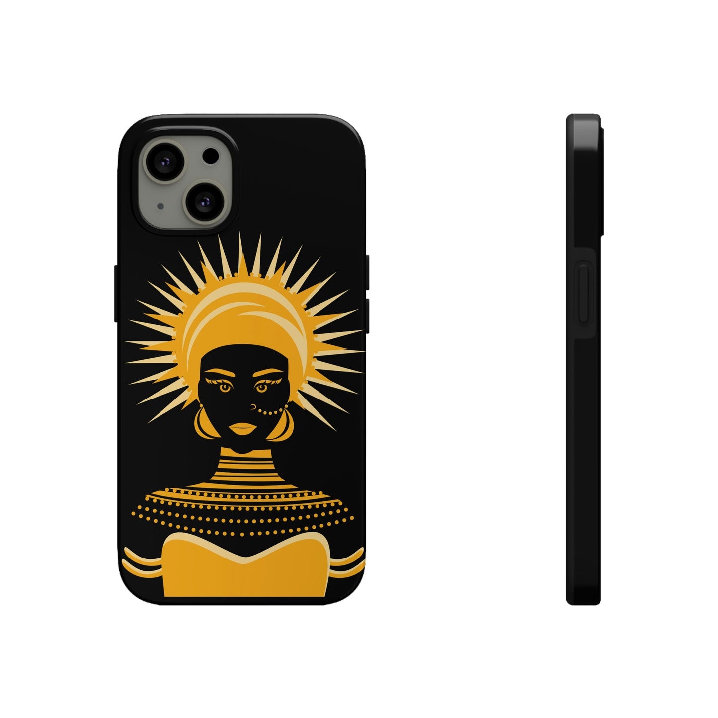 African Traditional Women Gold Portrait Tough Phone Cases Case-Mate Ichaku [Perfect Gifts Selection]