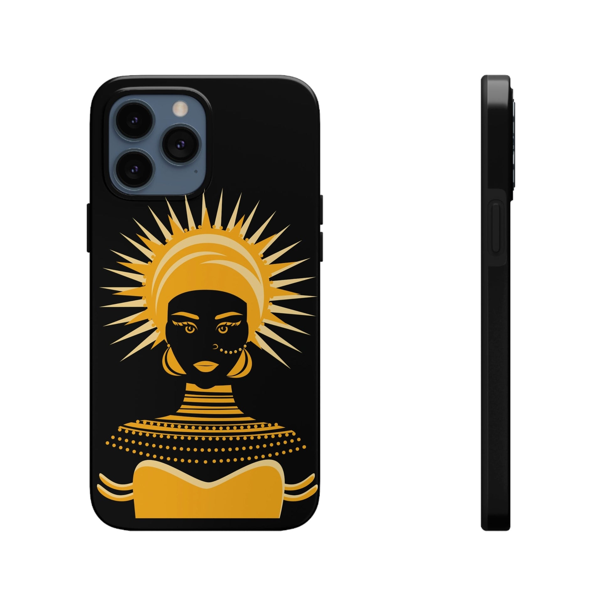 African Traditional Women Gold Portrait Tough Phone Cases Case-Mate Ichaku [Perfect Gifts Selection]