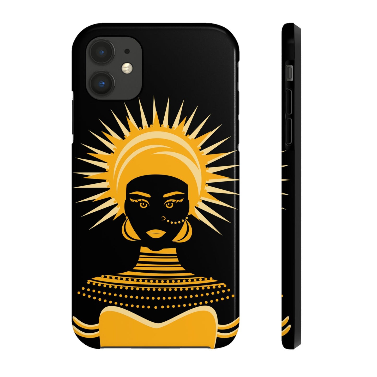 African Traditional Women Gold Portrait Tough Phone Cases Case-Mate Ichaku [Perfect Gifts Selection]