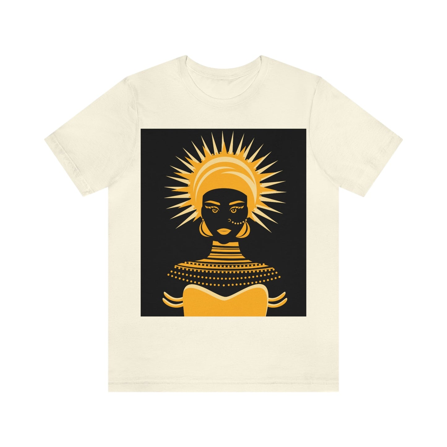 African Traditional Women Gold Portrait Unisex Jersey Short Sleeve T-Shirt Ichaku [Perfect Gifts Selection]