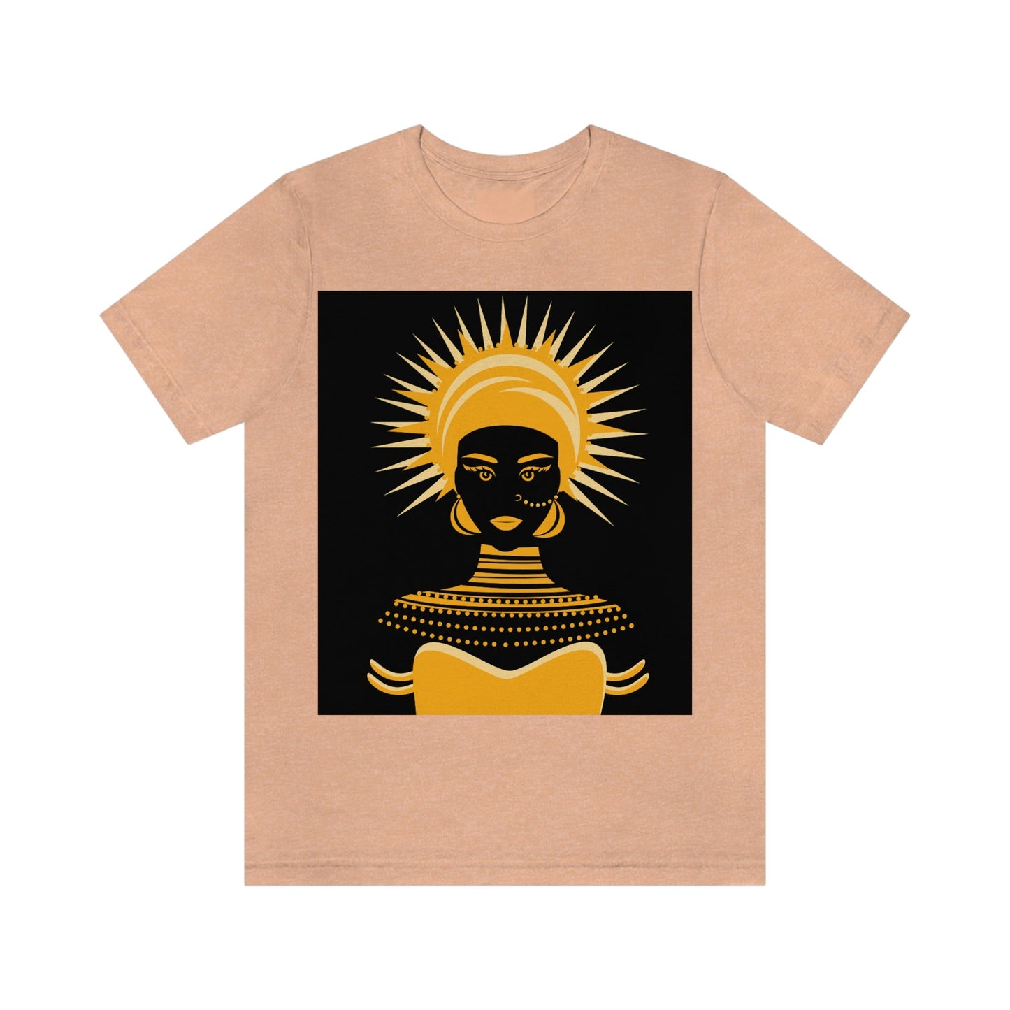 African Traditional Women Gold Portrait Unisex Jersey Short Sleeve T-Shirt Ichaku [Perfect Gifts Selection]