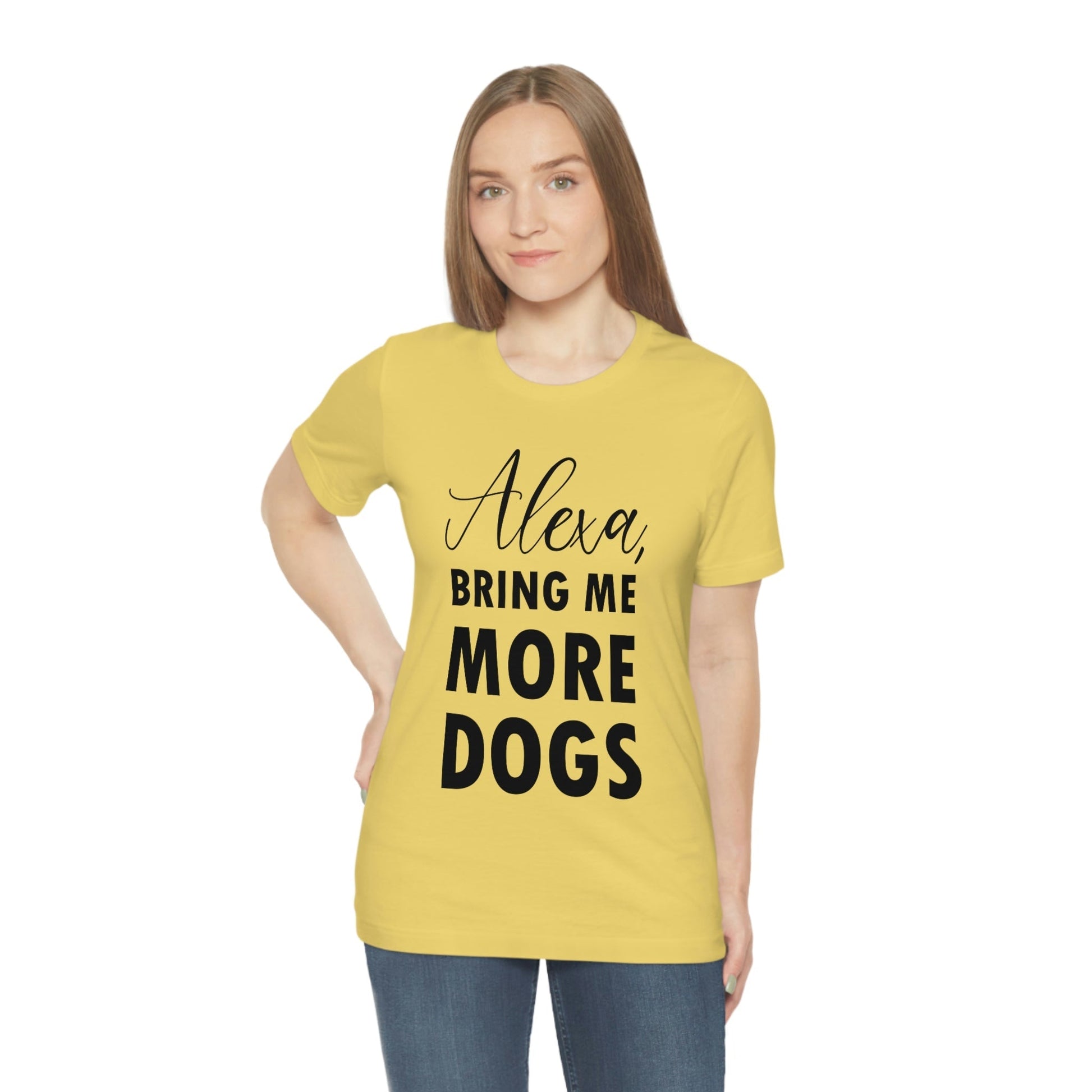 Alexa Bring Me More Dogs Puppy Lovers Quotes Unisex Jersey Short Sleeve T-Shirt Ichaku [Perfect Gifts Selection]