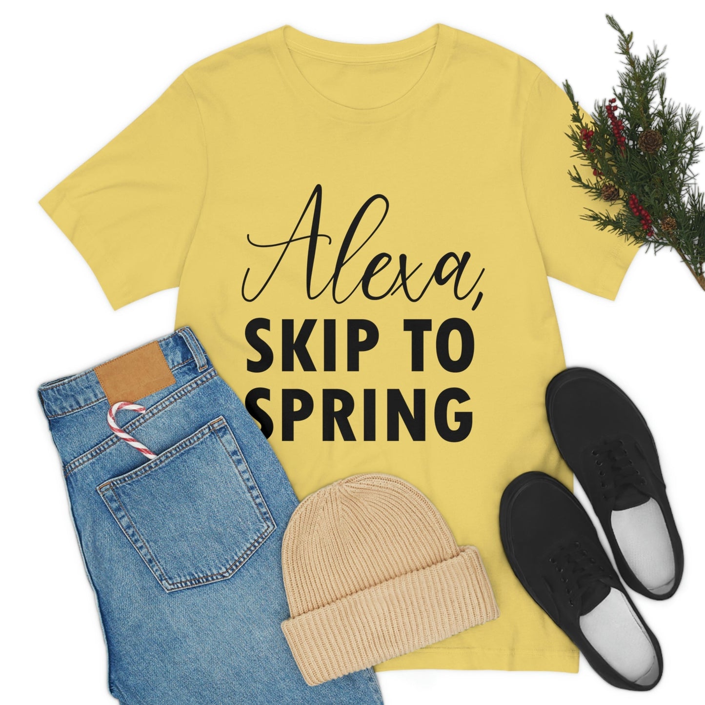 Alexa Skip to Spring Humor Saying Quotes Unisex Jersey Short Sleeve T-Shirt Ichaku [Perfect Gifts Selection]