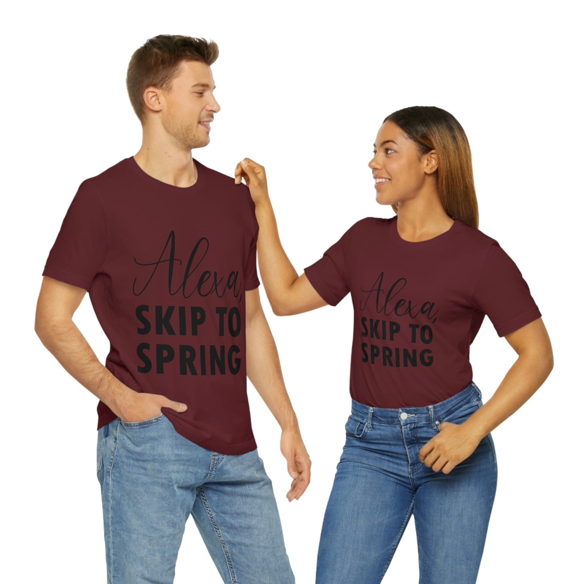 Alexa Skip to Spring Humor Saying Quotes Unisex Jersey Short Sleeve T-Shirt Ichaku [Perfect Gifts Selection]