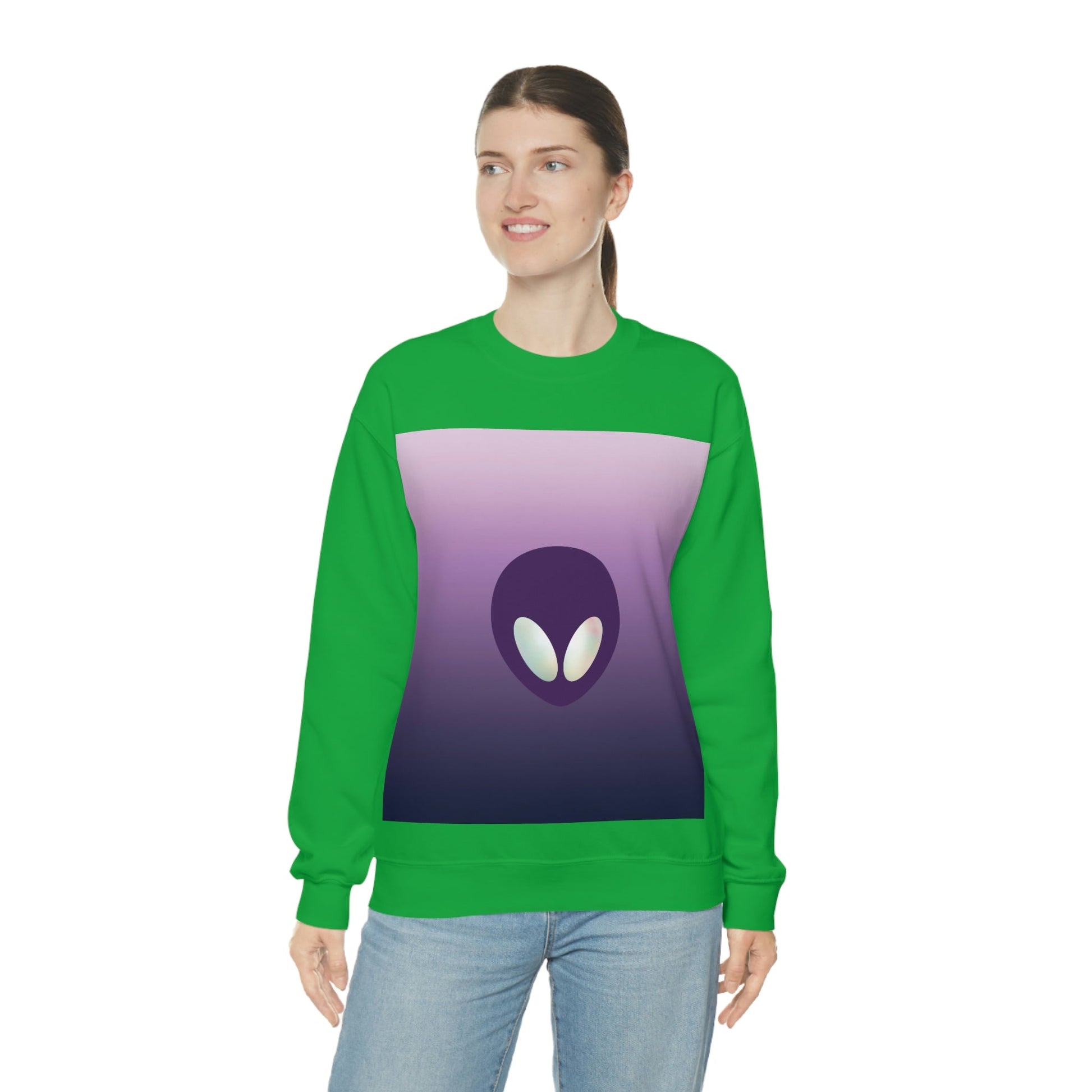 Alien Aesthetic Minimalist UFO Classic TV Series Unisex Heavy Blend™ Crewneck Sweatshirt Ichaku [Perfect Gifts Selection]