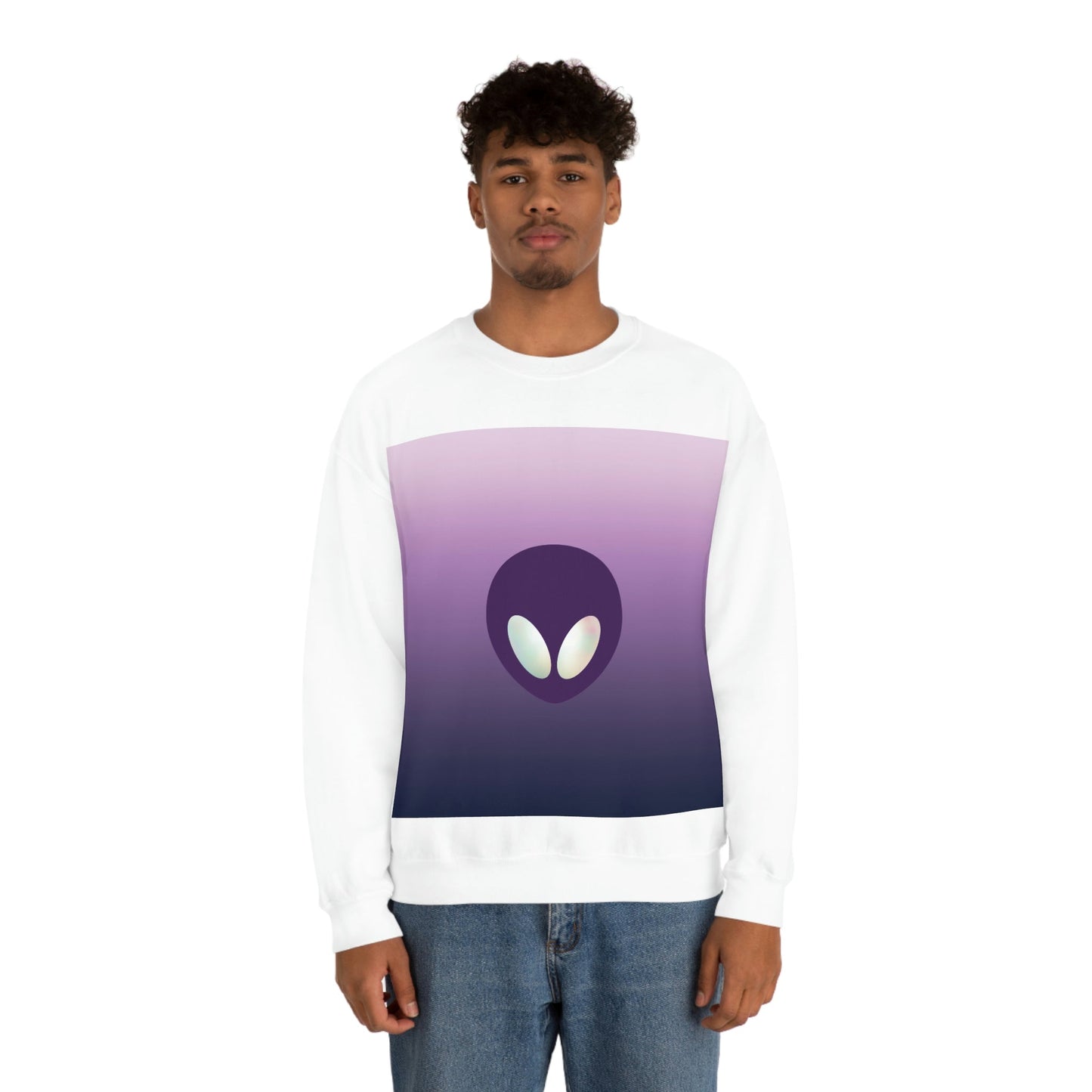 Alien Aesthetic Minimalist UFO Classic TV Series Unisex Heavy Blend™ Crewneck Sweatshirt Ichaku [Perfect Gifts Selection]