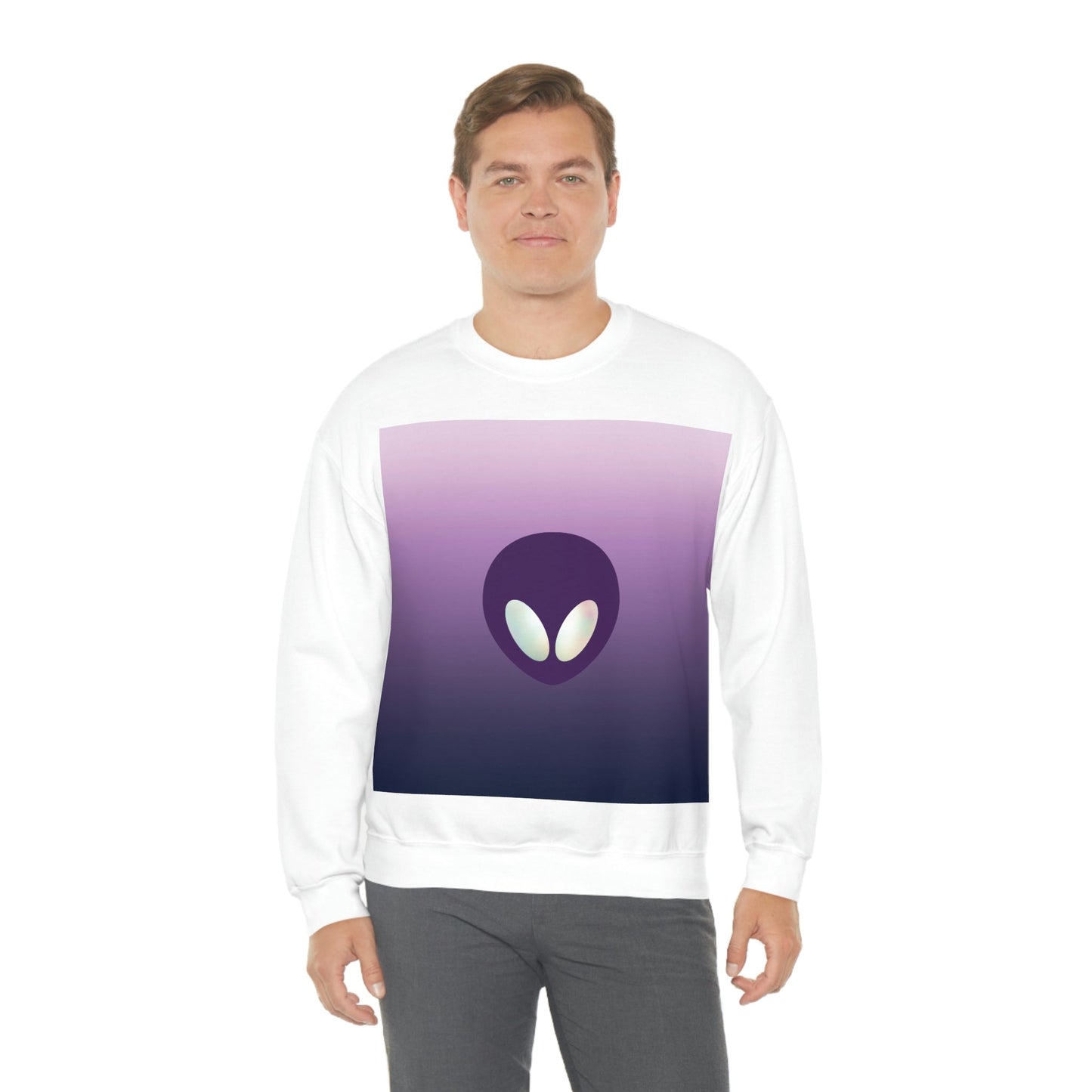 Alien Aesthetic Minimalist UFO Classic TV Series Unisex Heavy Blend™ Crewneck Sweatshirt Ichaku [Perfect Gifts Selection]