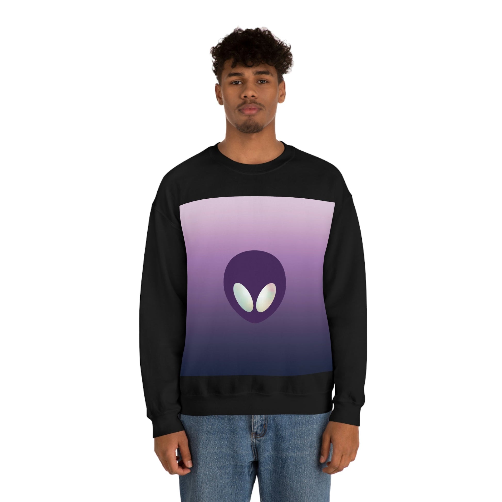 Alien Aesthetic Minimalist UFO Classic TV Series Unisex Heavy Blend™ Crewneck Sweatshirt Ichaku [Perfect Gifts Selection]