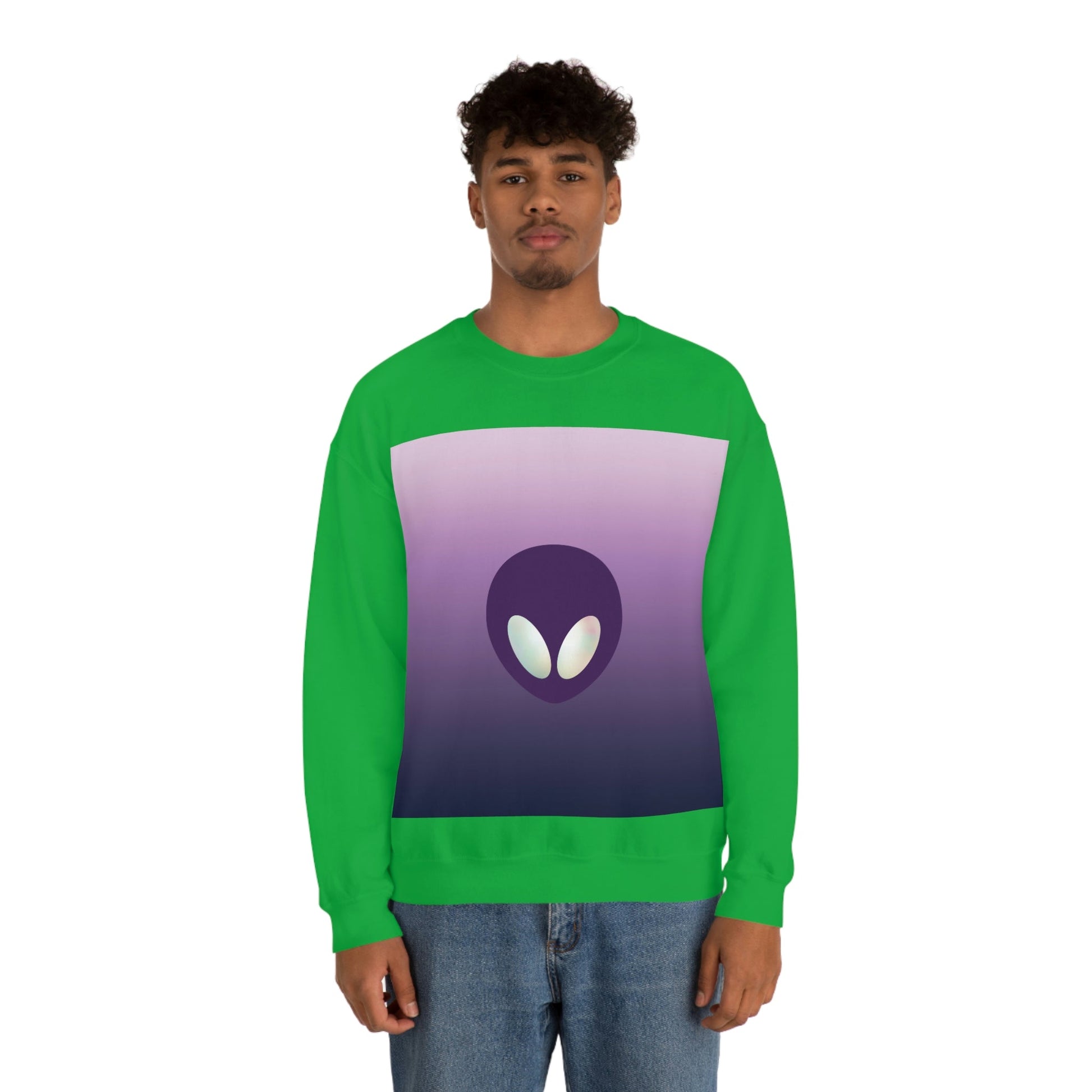 Alien Aesthetic Minimalist UFO Classic TV Series Unisex Heavy Blend™ Crewneck Sweatshirt Ichaku [Perfect Gifts Selection]