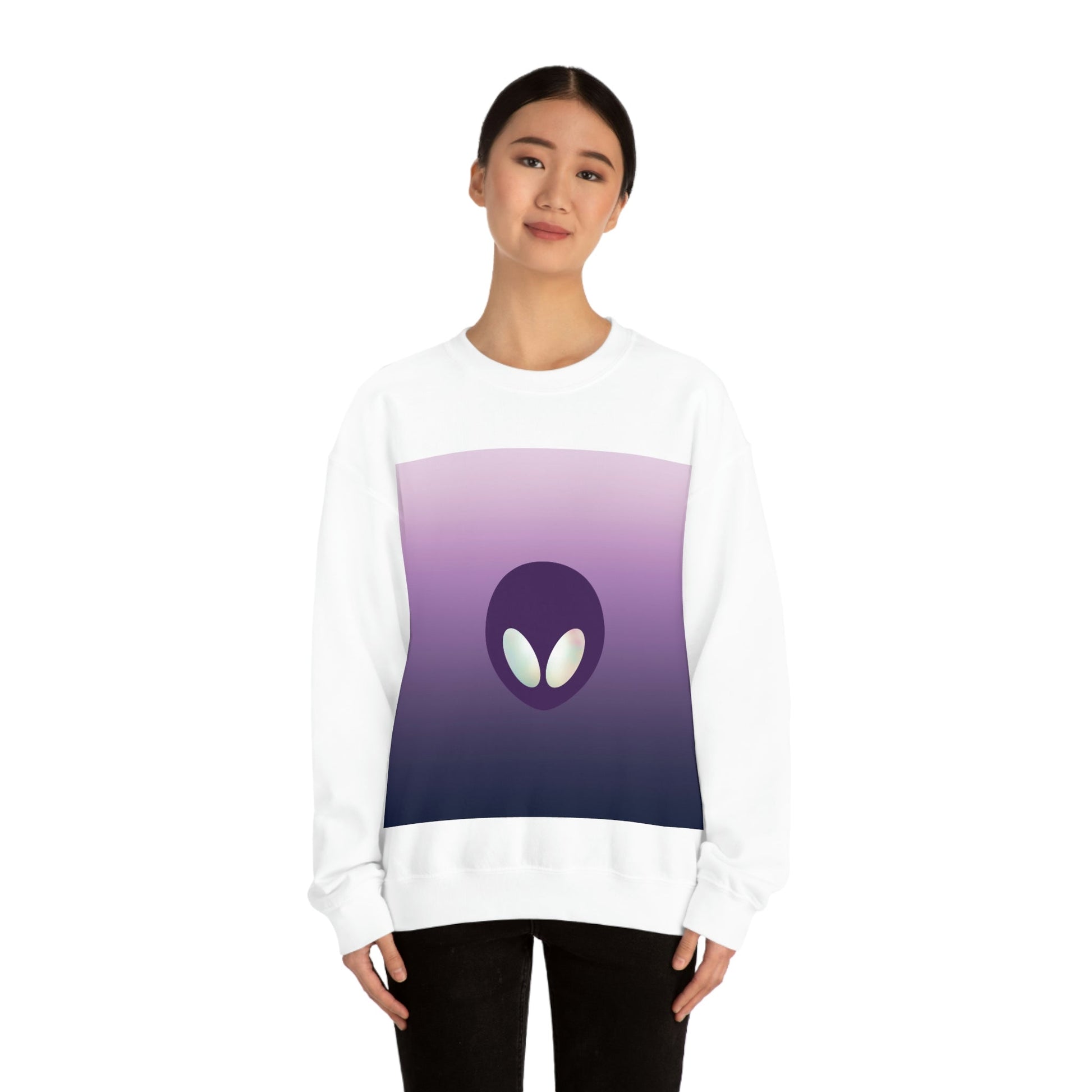 Alien Aesthetic Minimalist UFO Classic TV Series Unisex Heavy Blend™ Crewneck Sweatshirt Ichaku [Perfect Gifts Selection]