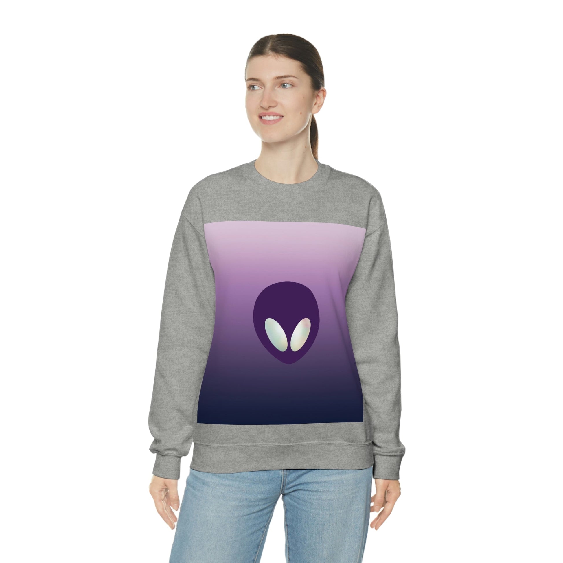 Alien Aesthetic Minimalist UFO Classic TV Series Unisex Heavy Blend™ Crewneck Sweatshirt Ichaku [Perfect Gifts Selection]