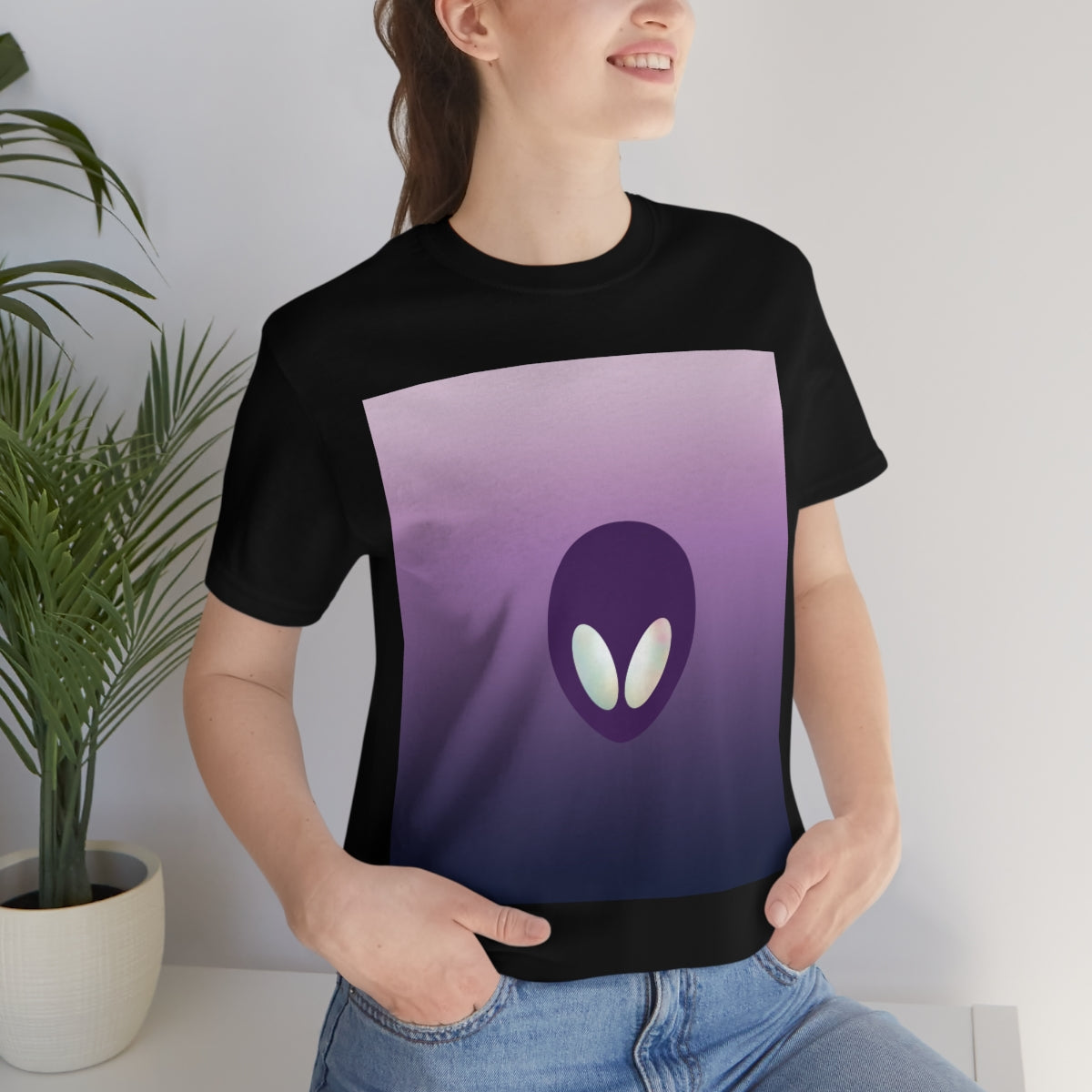 Alien Aesthetic Minimalist UFO Classic TV Series Unisex Jersey Short Sleeve T-Shirt Ichaku [Perfect Gifts Selection]