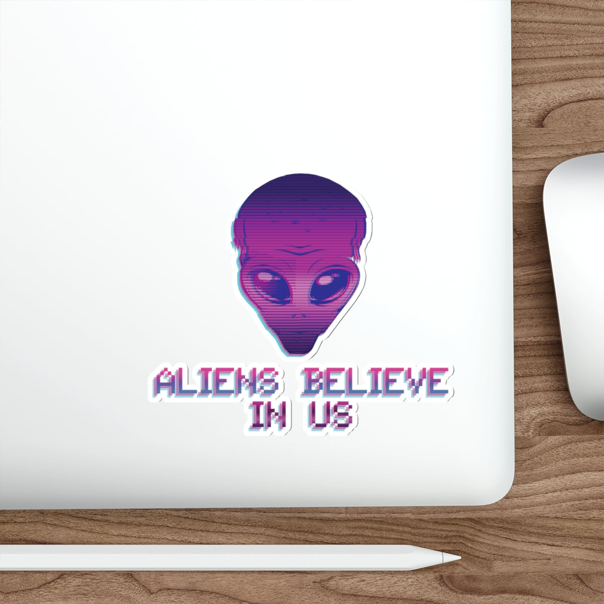 Aliens Believe In Us UFO TV Series Die-Cut Sticker Ichaku [Perfect Gifts Selection]