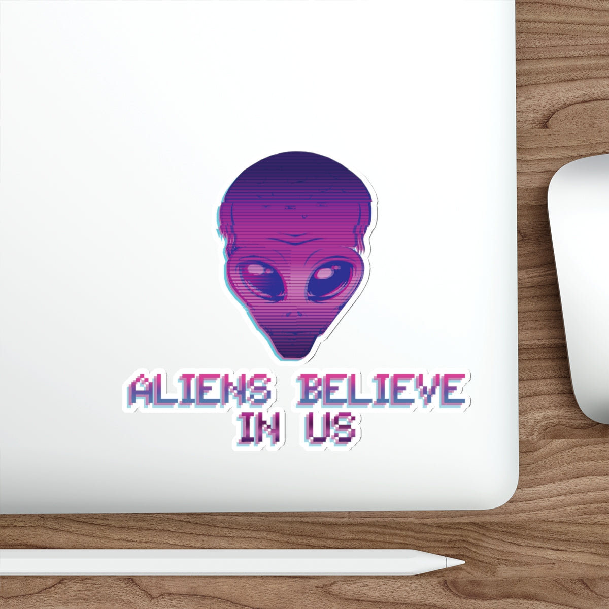 Aliens Believe In Us UFO TV Series Die-Cut Sticker Ichaku [Perfect Gifts Selection]