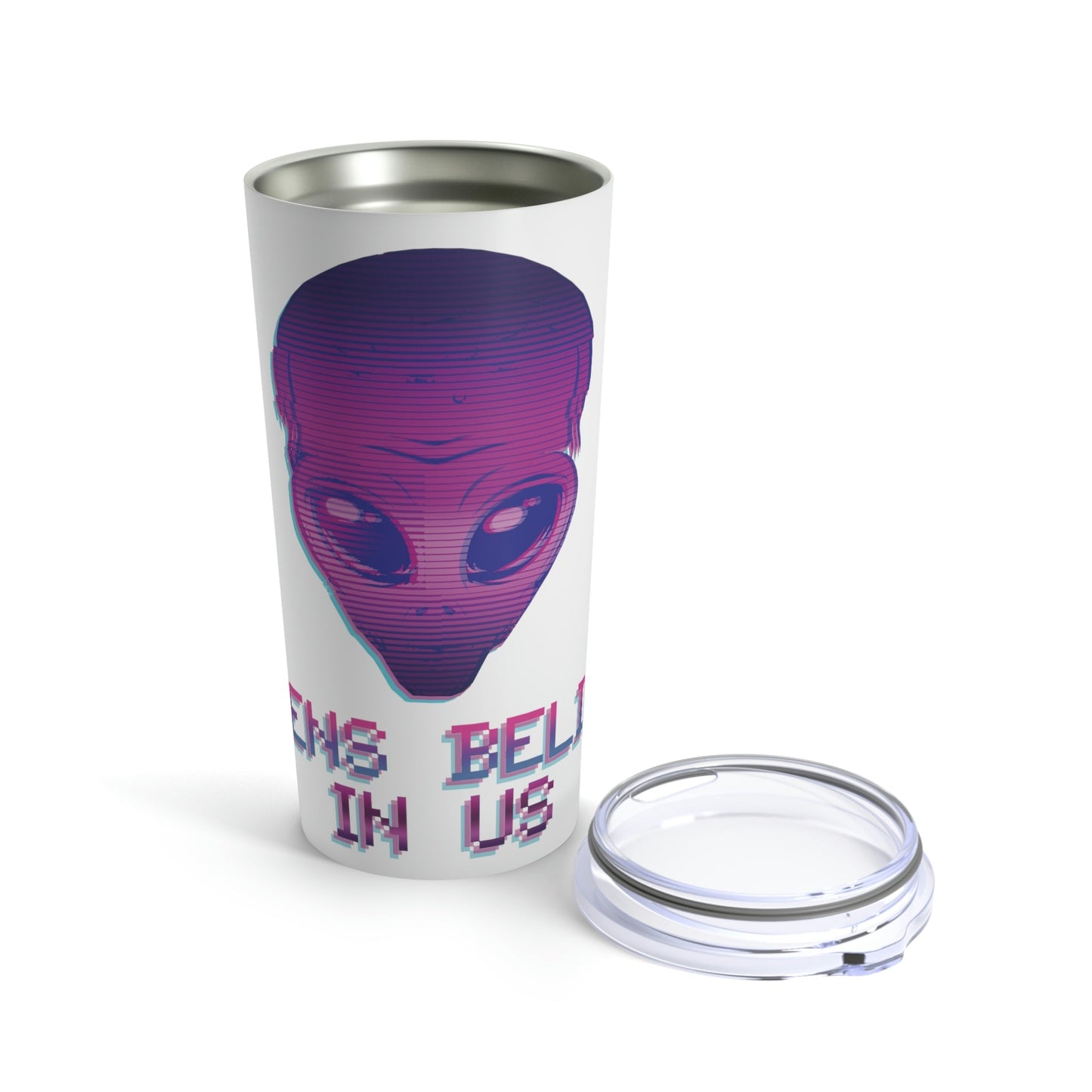 Aliens Believe In Us UFO TV Series Stainless Steel Hot or Cold Vacuum Tumbler 20oz Ichaku [Perfect Gifts Selection]