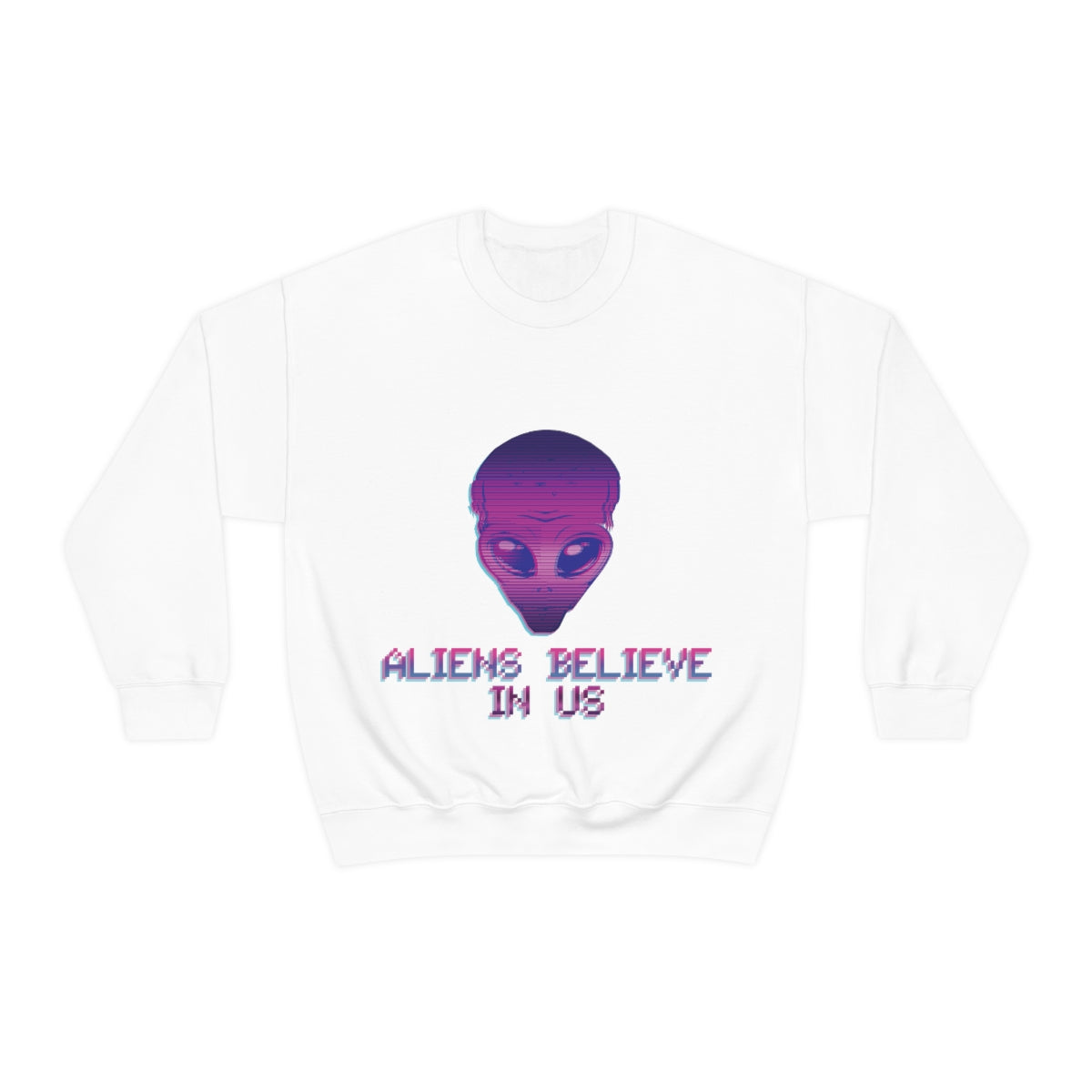 Aliens Believe In Us UFO TV Series Unisex Heavy Blend™ Crewneck Sweatshirt Ichaku [Perfect Gifts Selection]