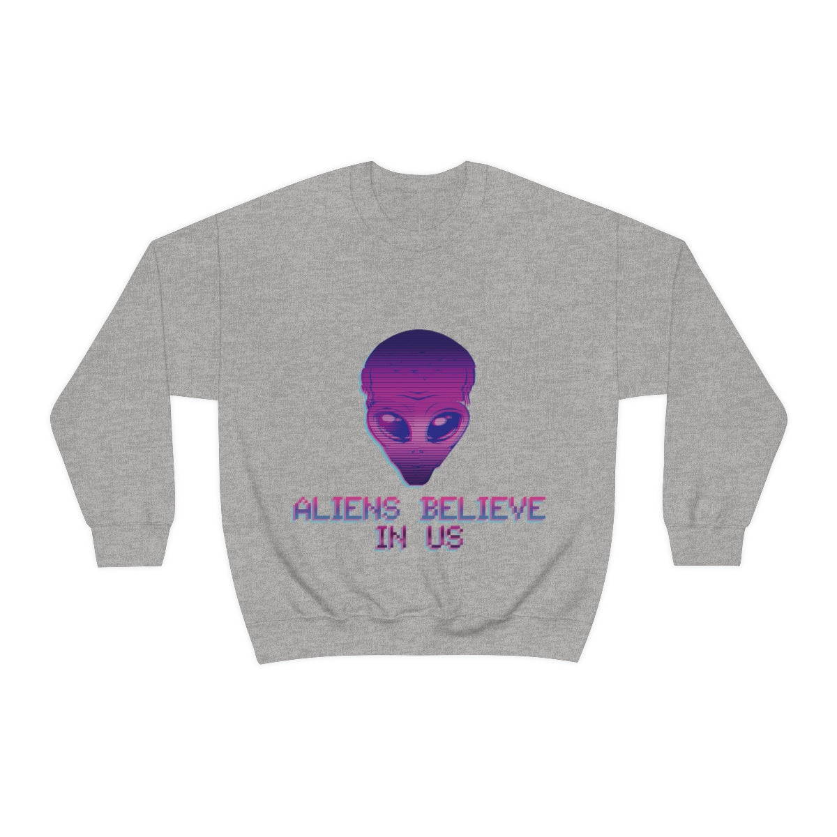 Aliens Believe In Us UFO TV Series Unisex Heavy Blend™ Crewneck Sweatshirt Ichaku [Perfect Gifts Selection]