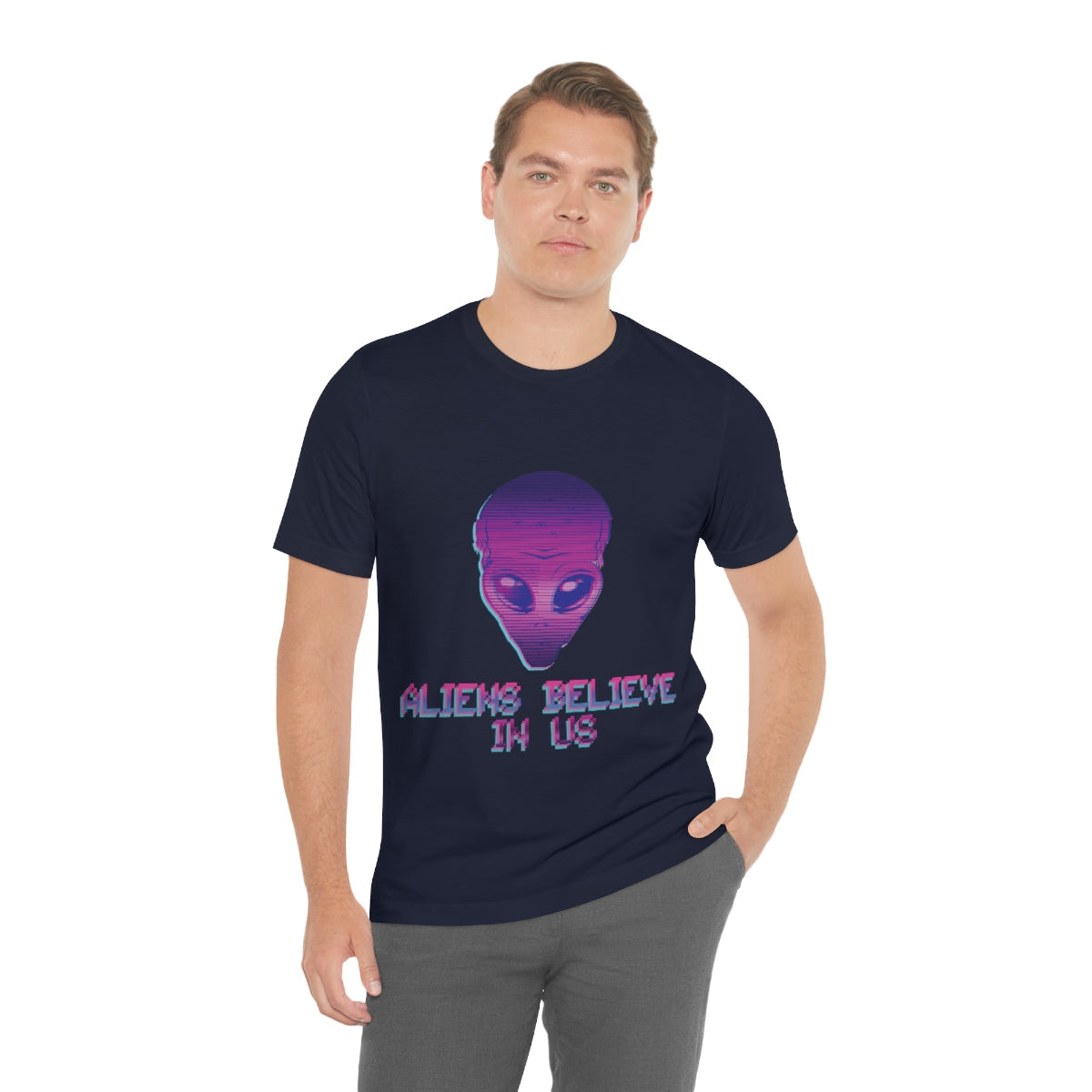 Aliens Believe In Us UFO TV Series Unisex Jersey Short Sleeve T-Shirt Ichaku [Perfect Gifts Selection]