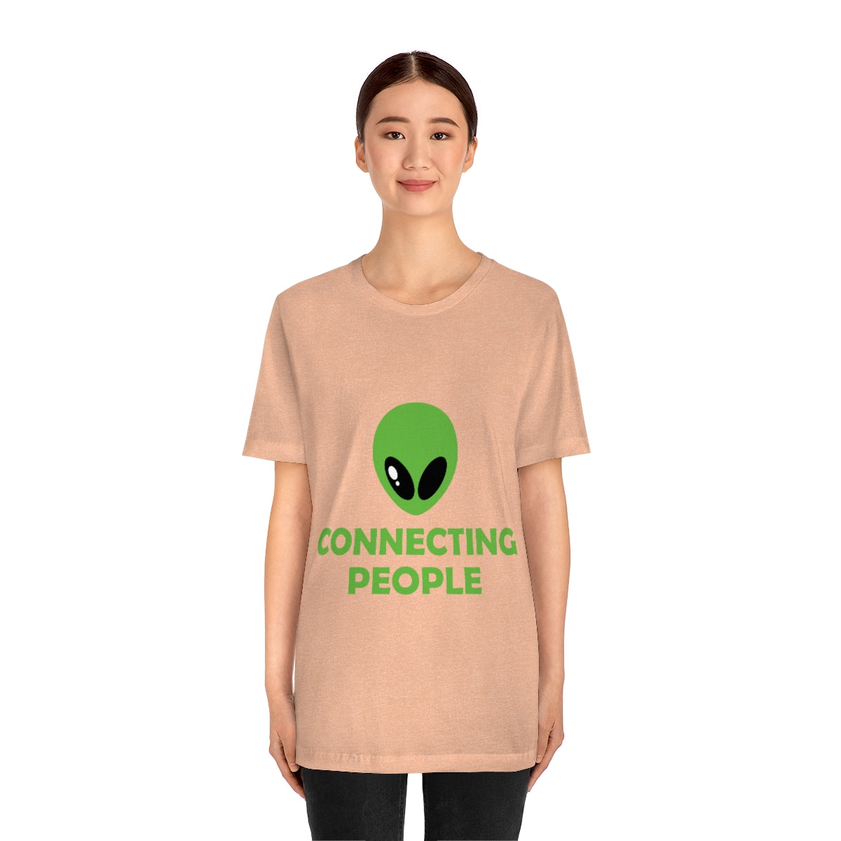 Aliens Connecting People UFO Funny Quotes Humor Unisex Jersey Short Sleeve T-Shirt Ichaku [Perfect Gifts Selection]