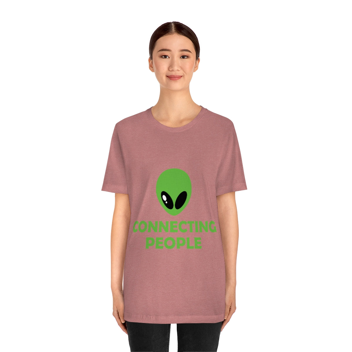 Aliens Connecting People UFO Funny Quotes Humor Unisex Jersey Short Sleeve T-Shirt Ichaku [Perfect Gifts Selection]