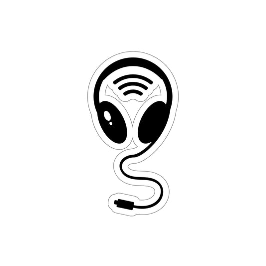 Aliens Headphones Humor Saying Quotes Die-Cut Sticker Ichaku [Perfect Gifts Selection]