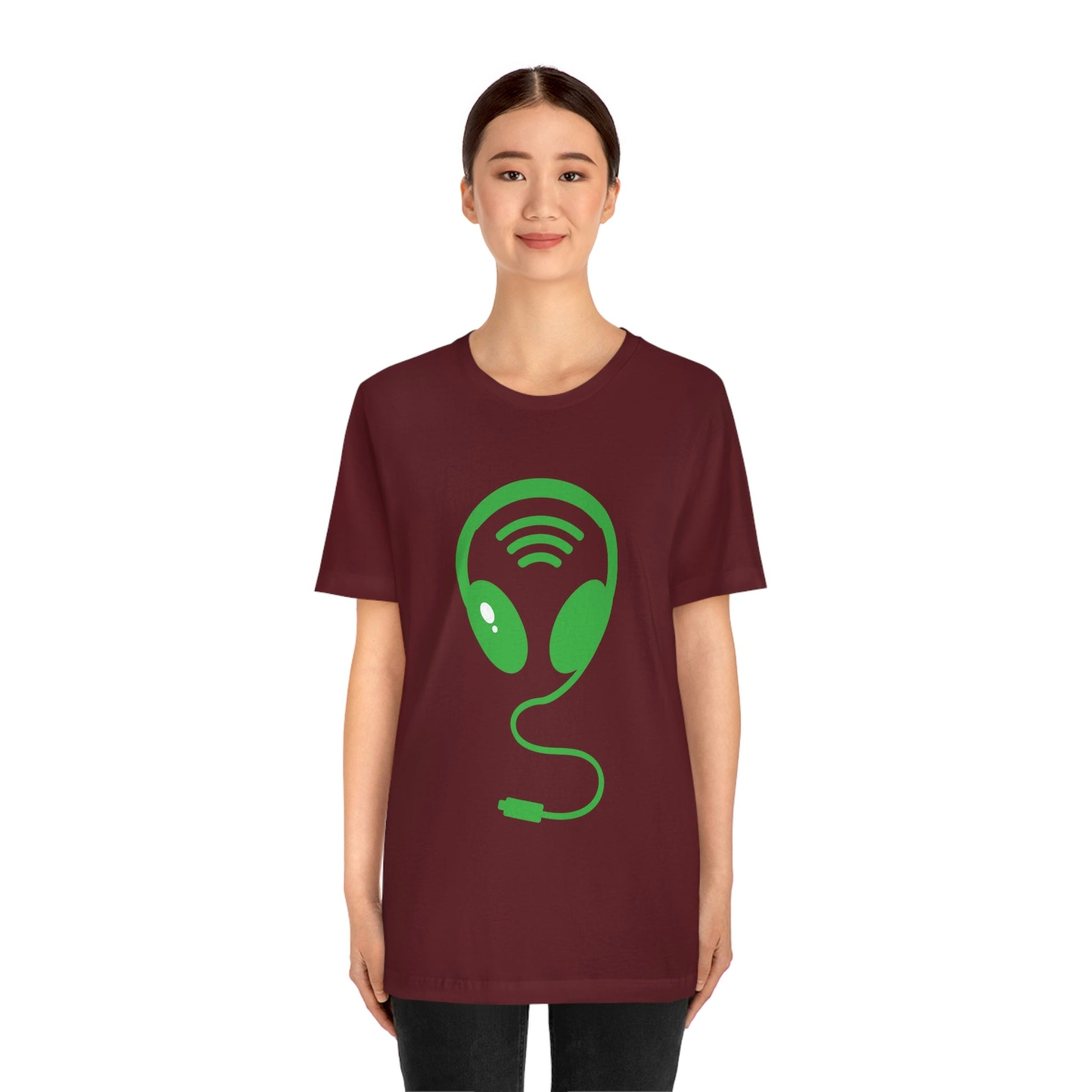 Aliens Headphones Humor Saying Quotes Unisex Jersey Short Sleeve T-Shirt Ichaku [Perfect Gifts Selection]