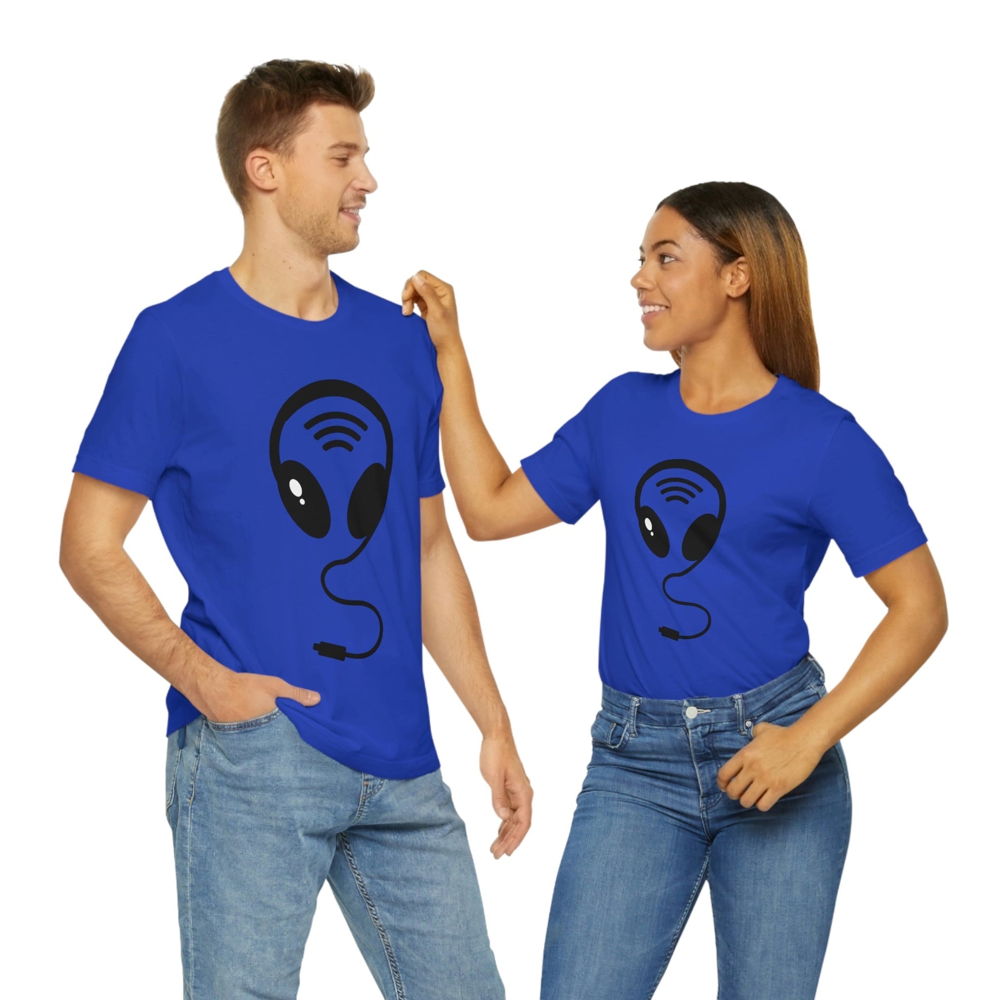 Aliens Headphones Humor Saying Quotes Unisex Jersey Short Sleeve T-Shirt Ichaku [Perfect Gifts Selection]